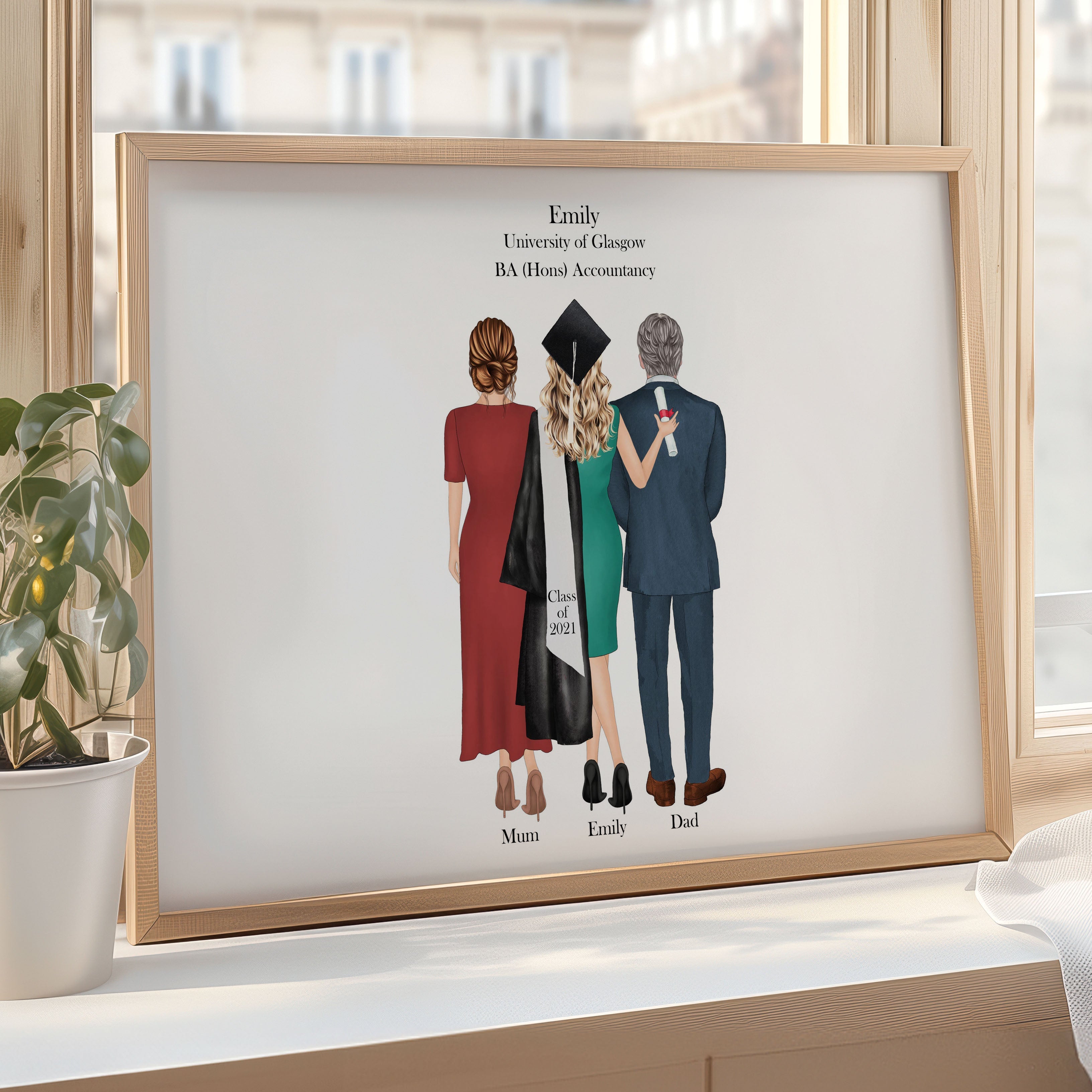 Graduation Family Print- Personalised Graduation Gift Family Portrait –  PersonalisedBee