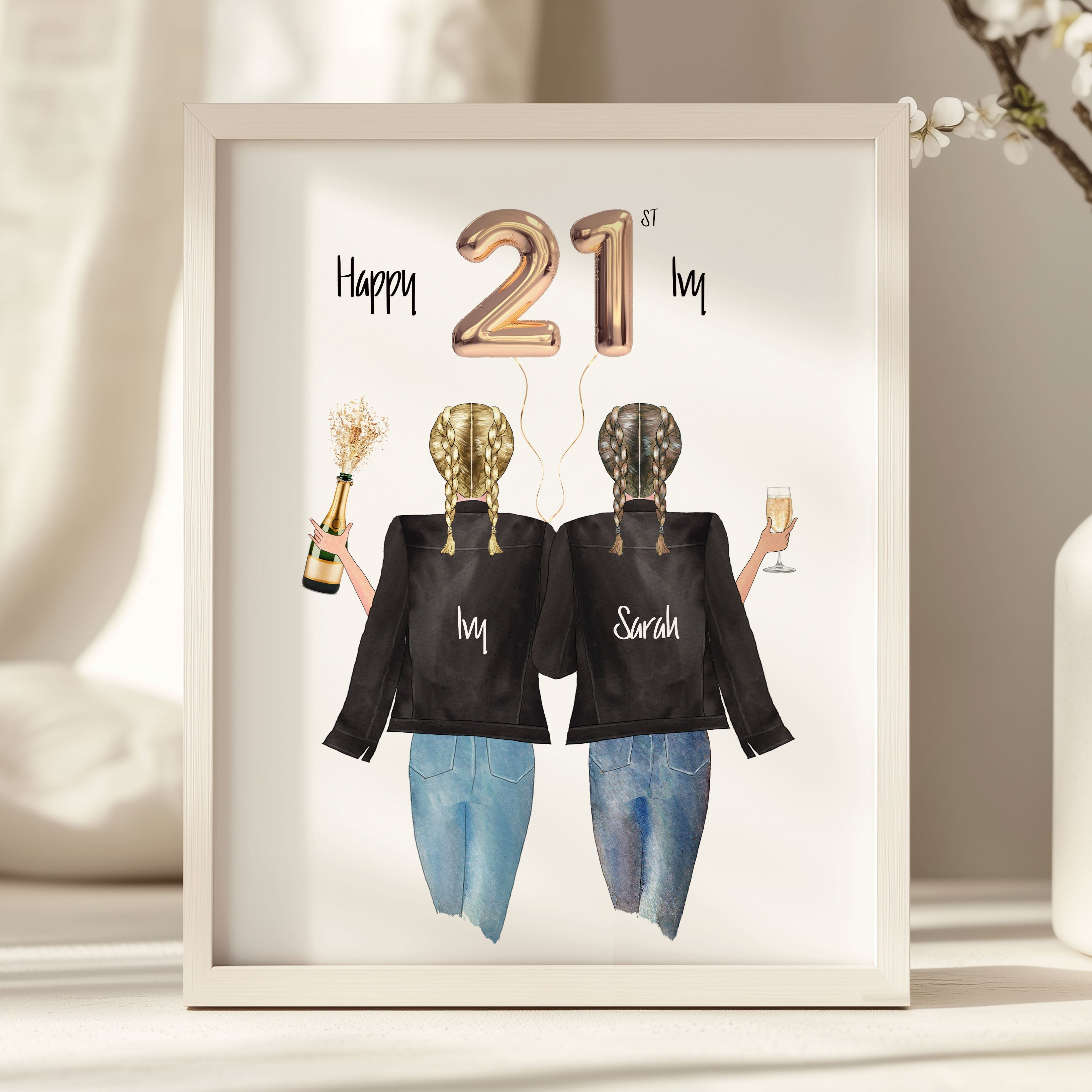 21st Birthday Gift For Her: Celebrations Personalised Best Friends