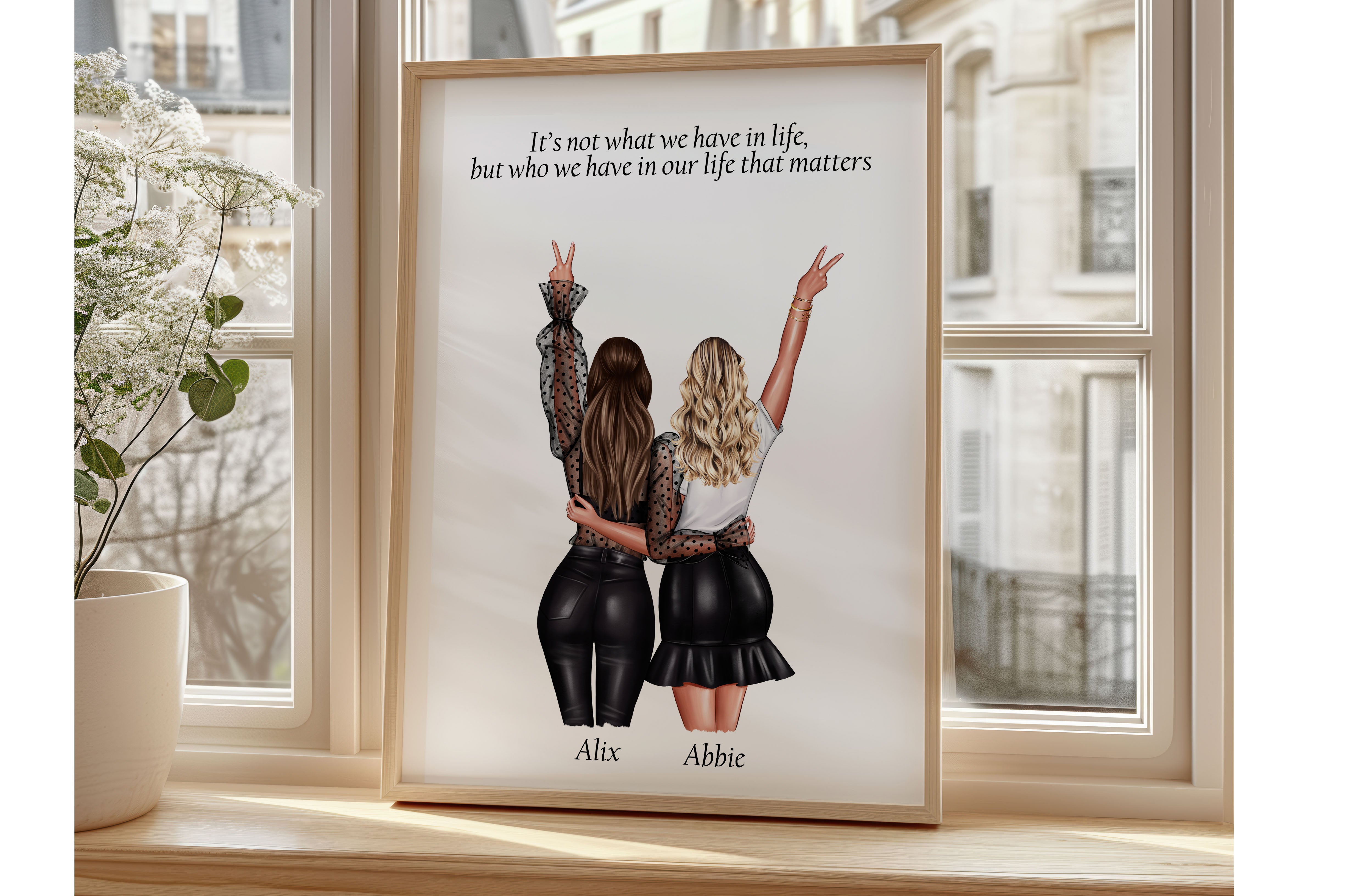 Friends Illustration- Personalised Print It's not what we have