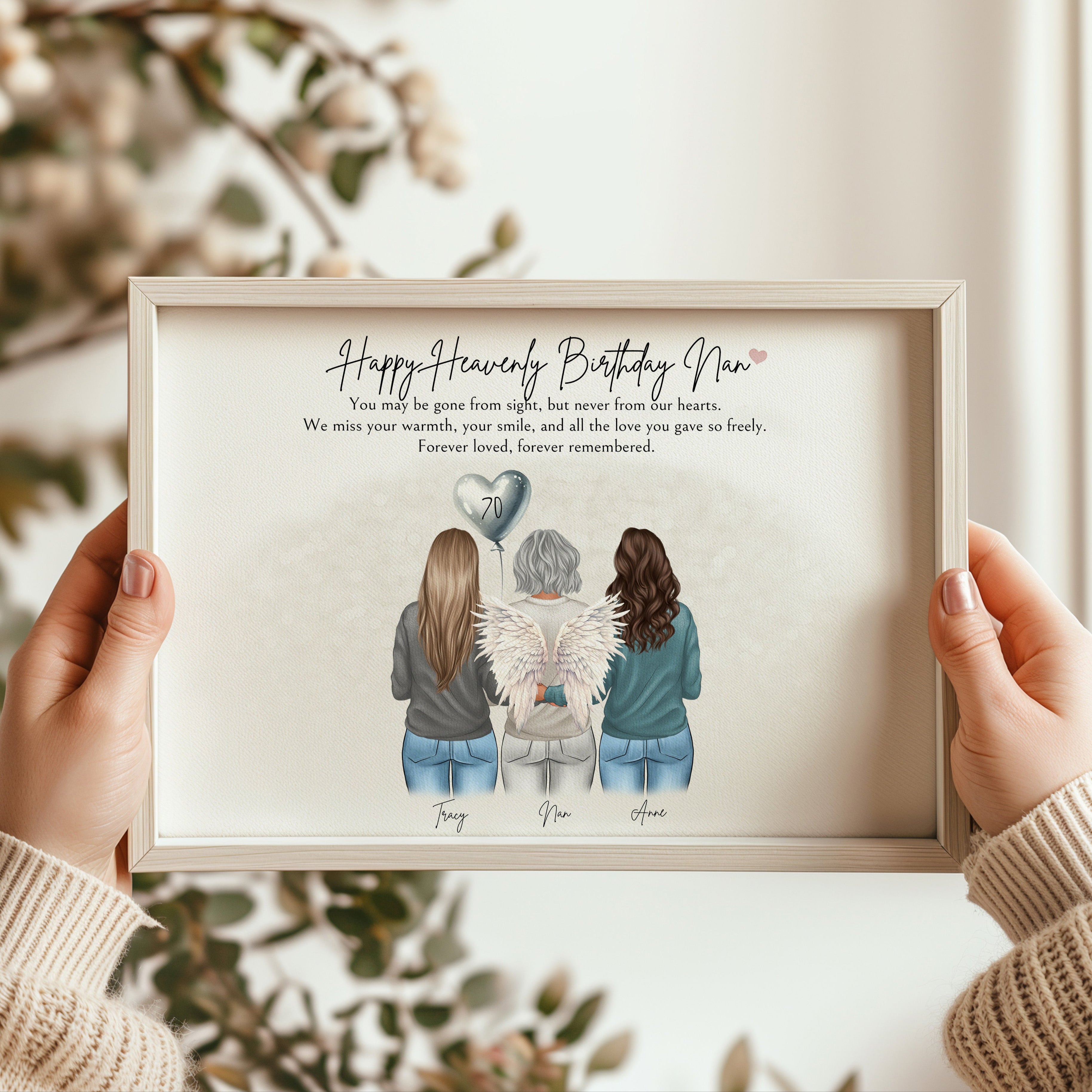 Remembrance art print for Nan’s heavenly birthday celebration