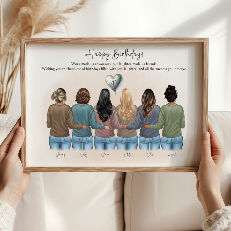 Birthday keepsake art print for women turning 40