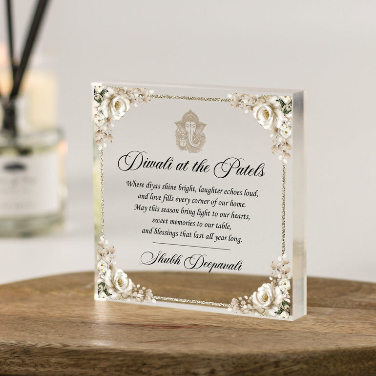 Custom Diwali family name sign and festival home decoration, Personalised gift