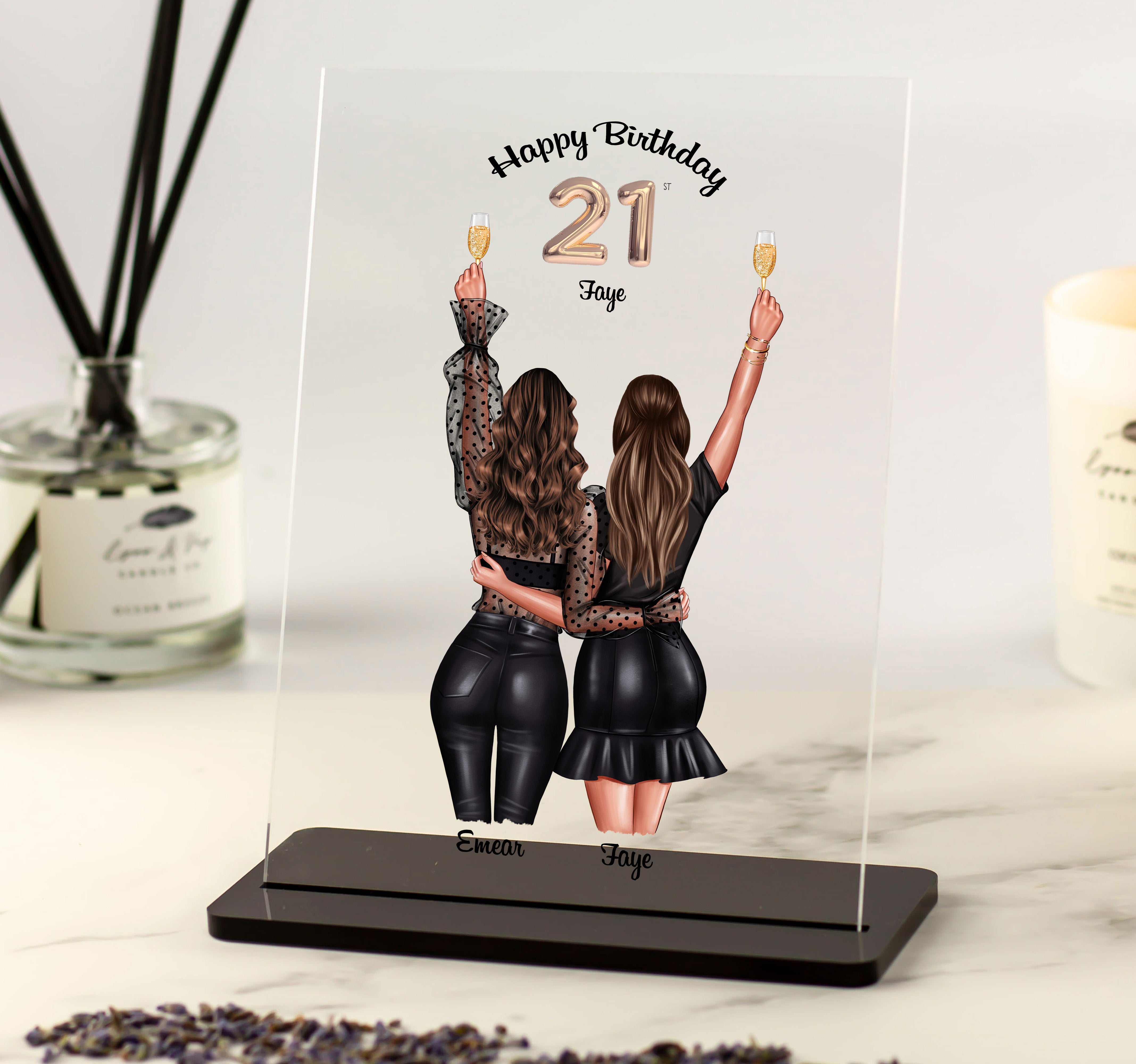 Personalised 21st Birthday Best Friend Gift Personalised Acrylic Pla PersonalisedBee