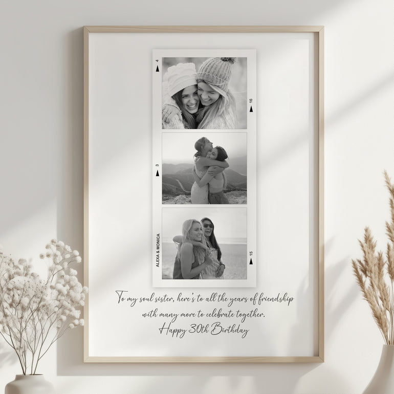 Custom Birthday gift for best friend, soul sister, work wife, husband, bestie bff personalised gifts for her, photo gift, poster print, upload own images