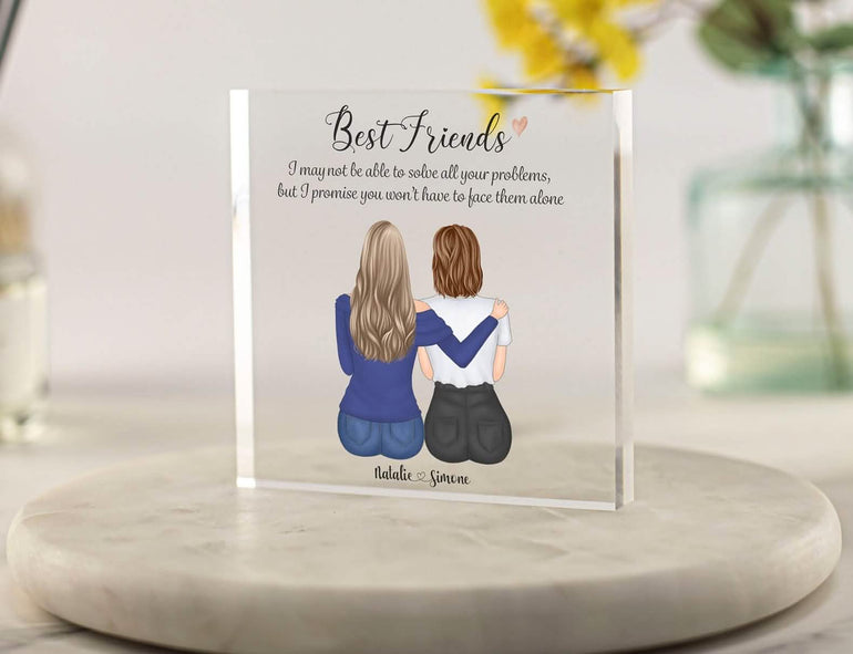 Best Friend Gifts, Friendship Gift, Personalised Best Friend Print, Christmas Gift for a Friend, Birthday, I'll be there gift Acrylic Block