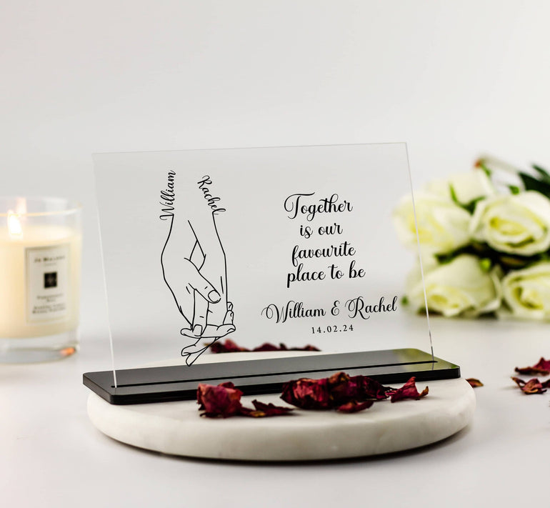 Personalised Couple Anniversary Gift for Him, Valentines Day Gift, Anniversary Gifts for Boyfriend, Husband Gift, Engagement, Acrylic Plaque
