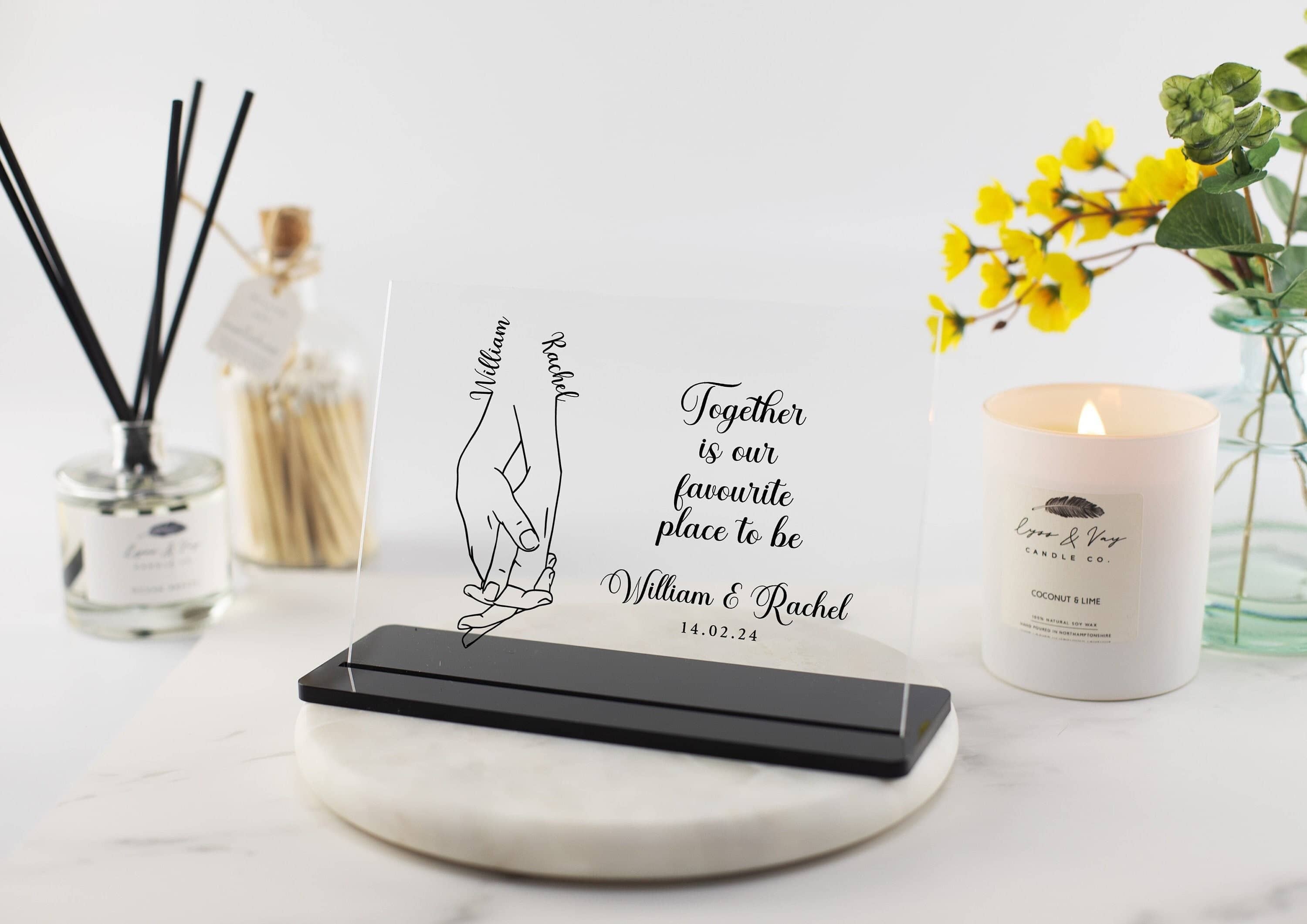 Personalised Couple Anniversary Gift for Him, Valentines Day Gift, Anniversary Gifts for Boyfriend, Husband Gift, Engagement, Acrylic Plaque