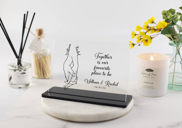 Personalised Couple Anniversary Gift for Him, Valentines Day Gift, Anniversary Gifts for Boyfriend, Husband Gift, Engagement, Acrylic Plaque