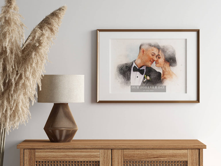 Watercolour Painting from Photo, Wedding Portrait Gift, Couple Gift, Gift for Husband, Wife, Boyfriend, Girlfriend, Wall Art, Home Gift