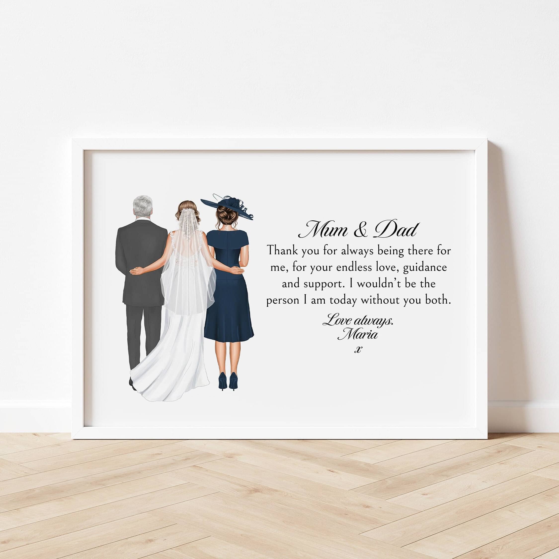 Parents of the Bride Thank you Gift, Gift for Mum and Dad