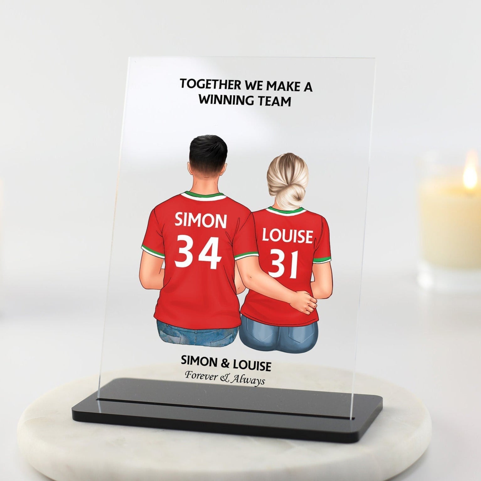 Football Gifts for Boyfriend, Husband, couples, Footie fan, Husband wife gifts, christmas gifts, couple and dog print, personalised christmas gifts, housewarming, manchester,liverpool