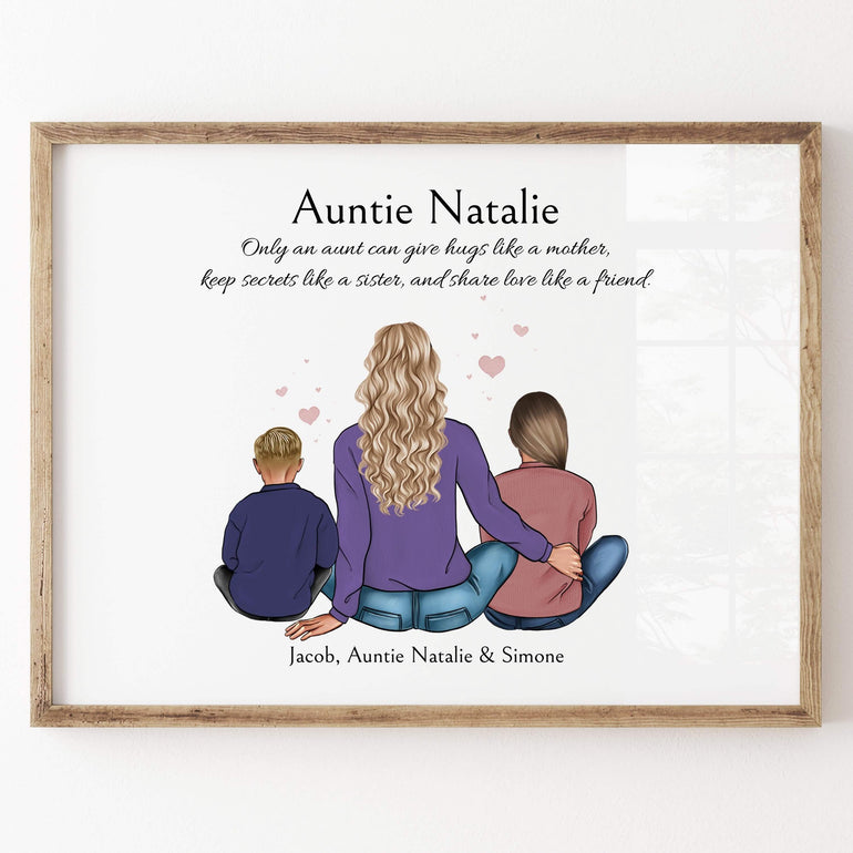 Auntie Gift, Christmas Gift for Aunty, Birthday Present, Sister Gift, Personalised Print, Birthday Present, Christmas Gift, Keepsake Print,