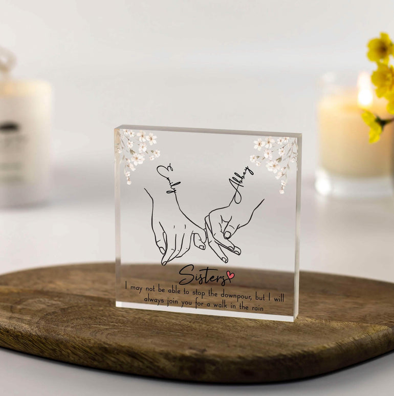 Pinky promise gift for sister, christmas gift ideas, keepsake sentimental handmade in UK personalised present 30th 40th 50th 60th plaque