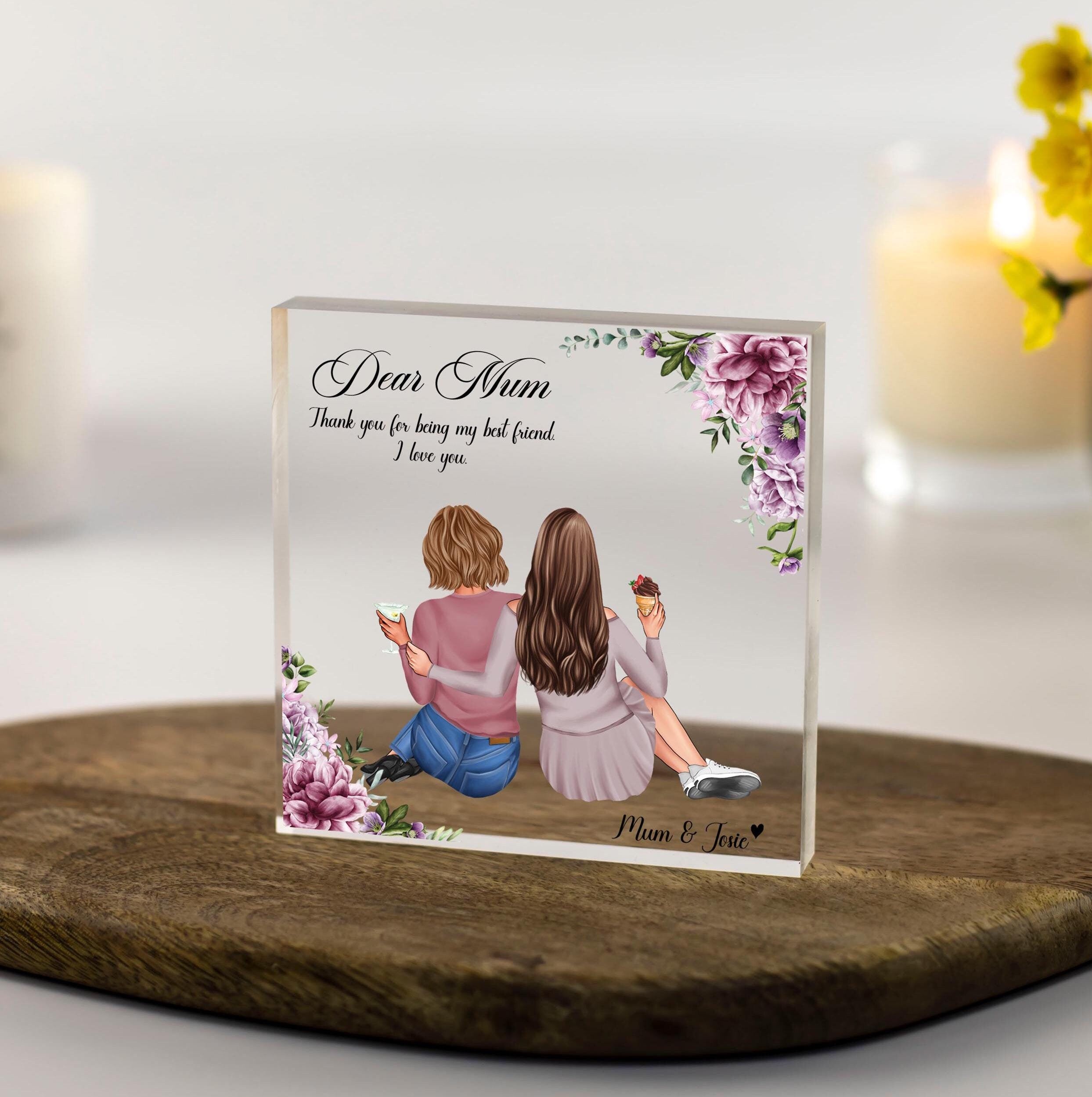 Mum Christmas Gift, Personalised mother and daughter print, custom print, 50th birthday gift, xmas present ideas