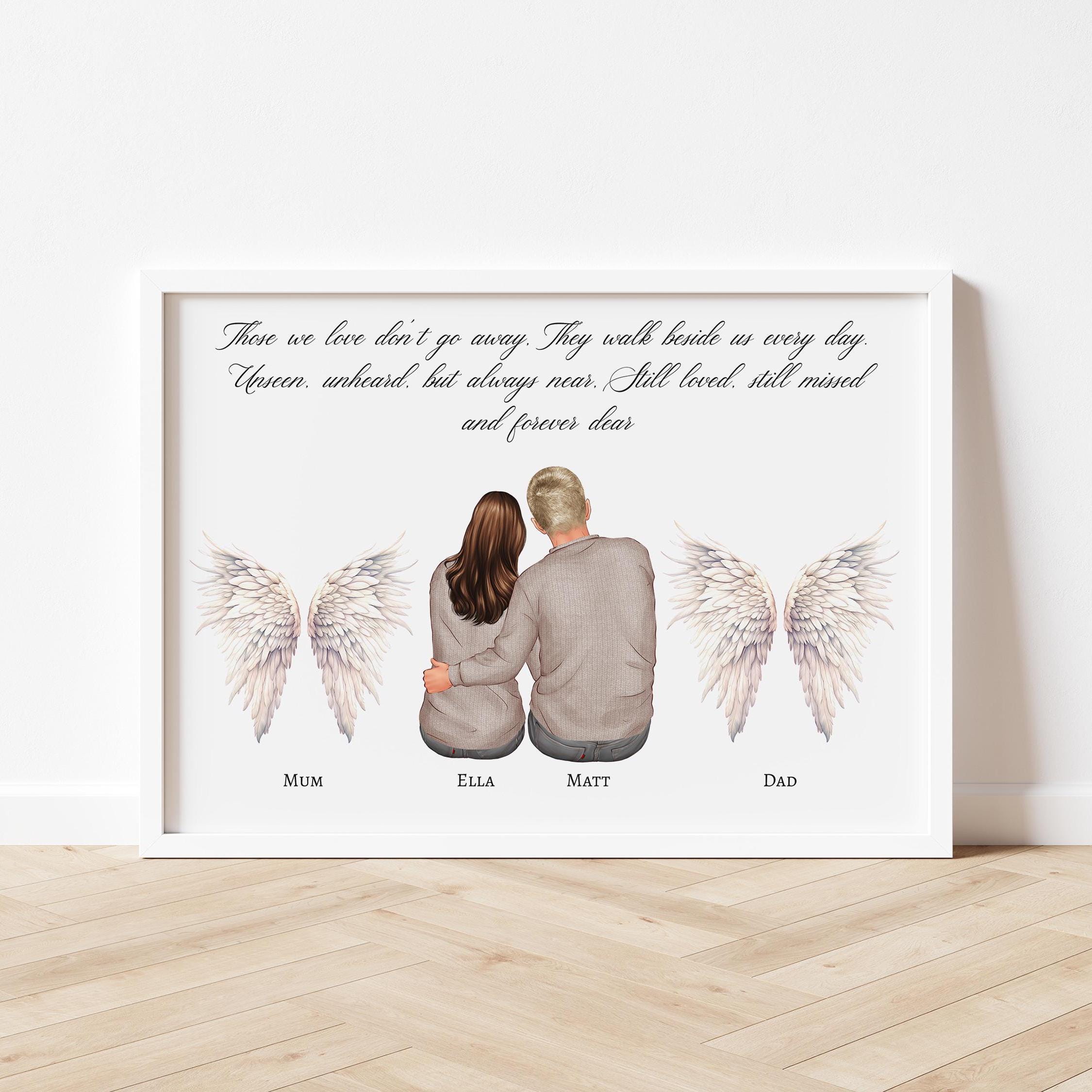 Memorial Gifts at christmas, remembrance gifts, husband mum dad brother sister uncle auntie grandparents child parents son daughter art portrait keepsake gifts