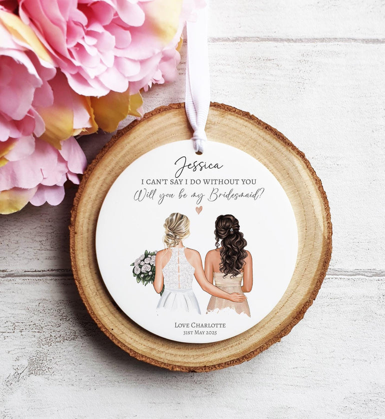 Bridesmaid Proposal Ornament, Will you be my question for bridal party, maid of honour, bridesmaids gifts,hamper, box gift ideas, hanging ornaments cute gifts from bride to be unique special