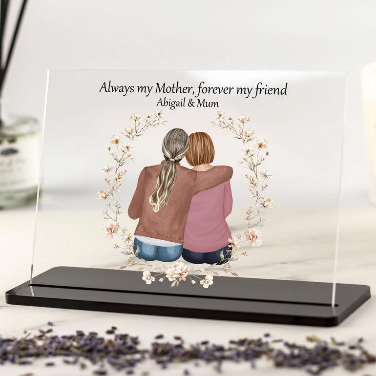 Mothers day Gift from Daughter, Mother and Daughter personalised print, Mum Birthday Gift, Mom present, Christmas gifts for mum, gift for her, family print acrylic plaque