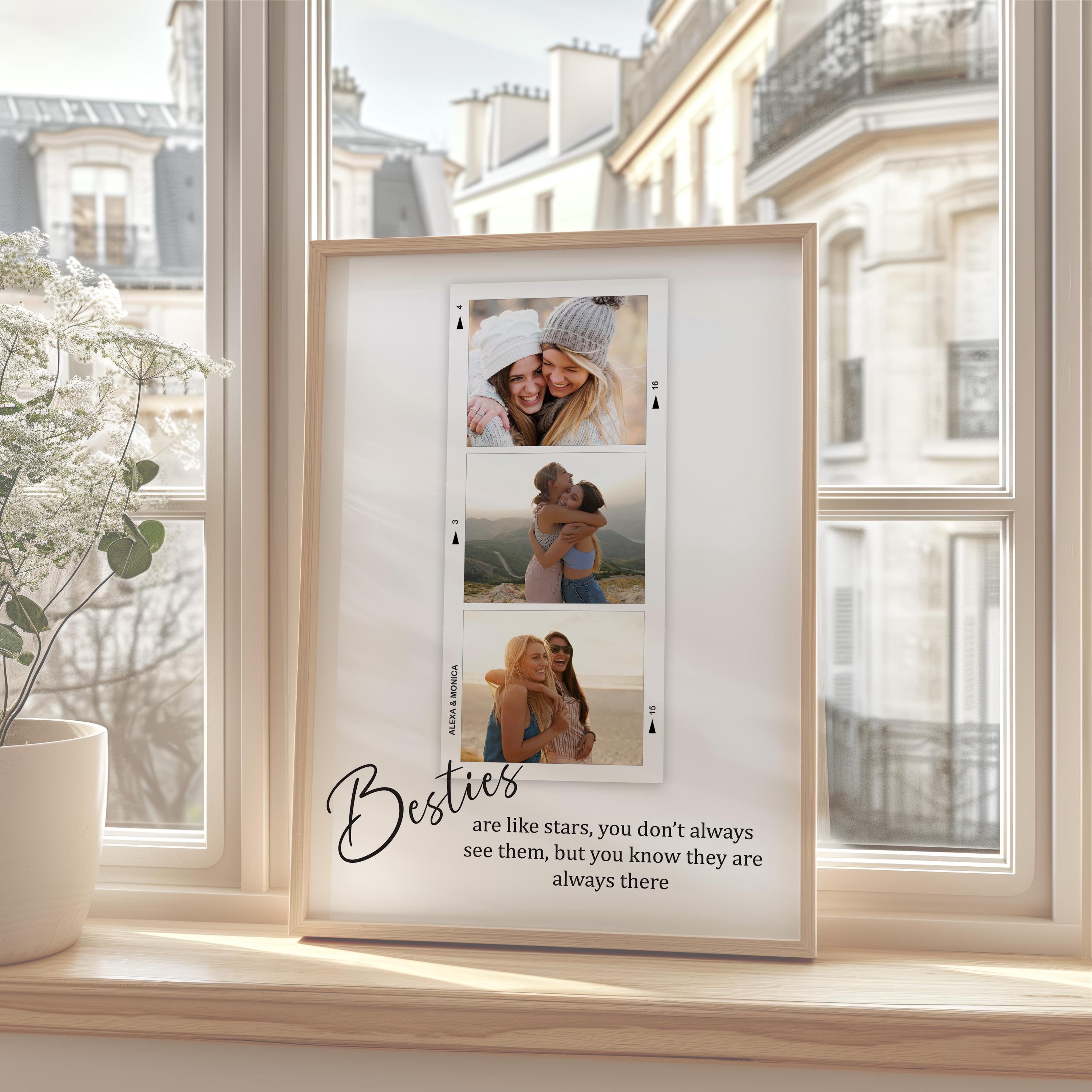 Besties Gift, Personalised best friend gifts, photo keepsake memories birthday gift for her, teen gifts, bff, sweet 16 girlfriend male friend forever friends custom wall art frame