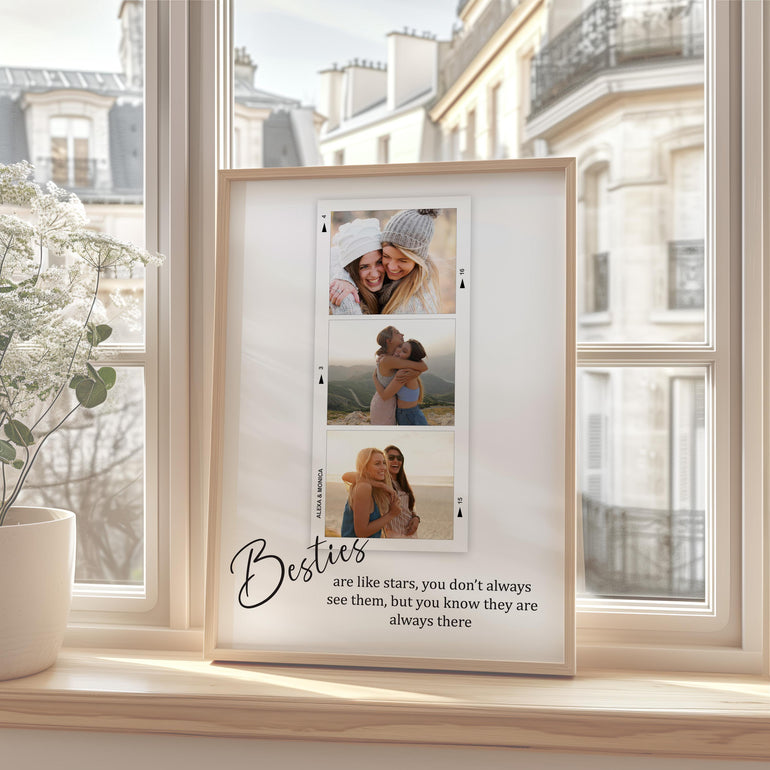 Besties Gift, Personalised best friend gifts, photo keepsake memories birthday gift for her, teen gifts, bff, sweet 16 girlfriend male friend forever friends custom wall art frame