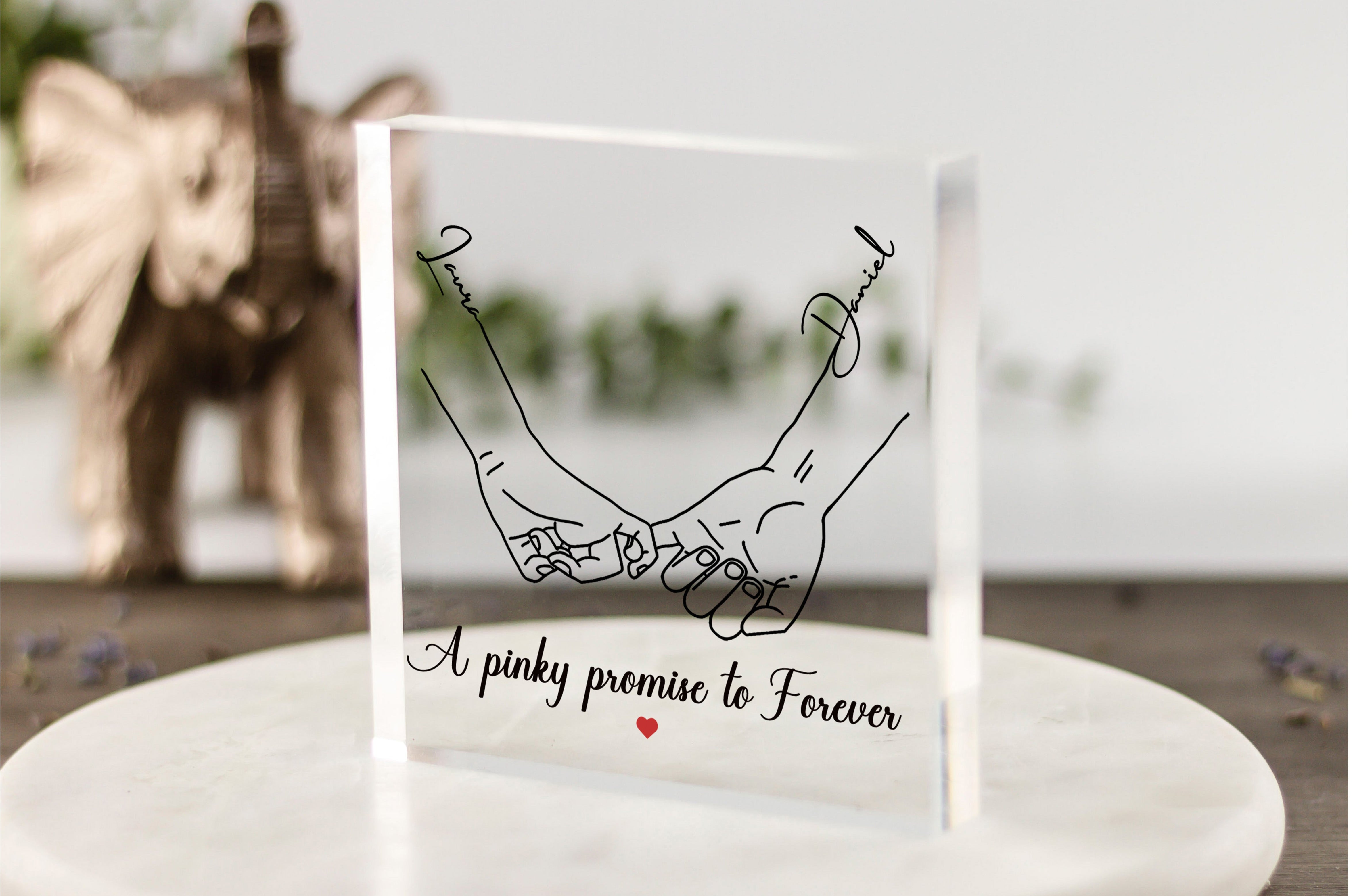 A Pinky Promise to Forever' Custom Name Acrylic Block