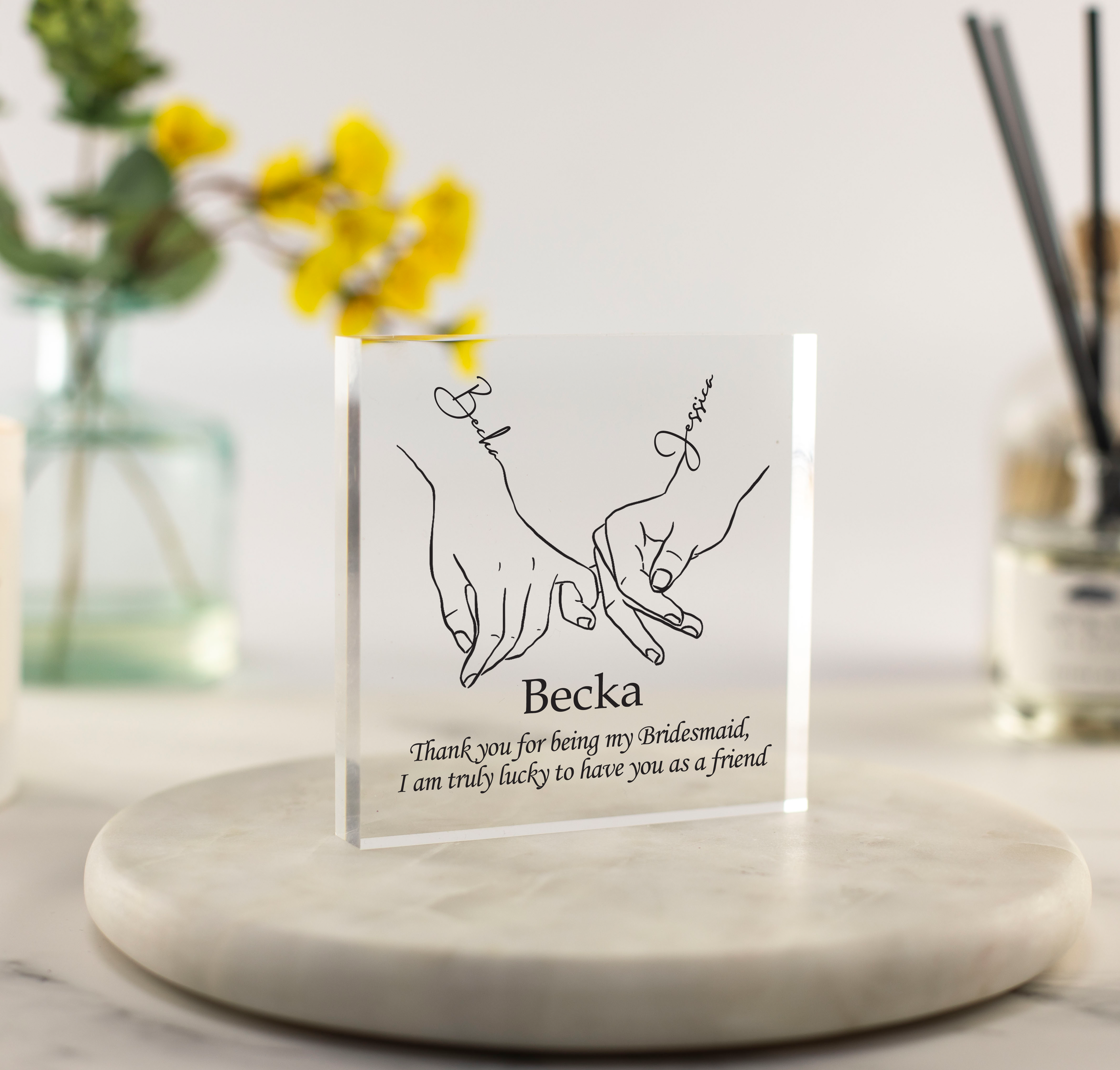 Bridesmaid hand line art block