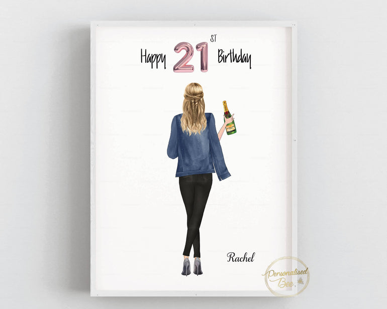 Personalised 21st Birthday Gift for a Friend,Sister,Daughter, Keepsake Friendship Print,Best Friends Present,Customisable UNFRAMED