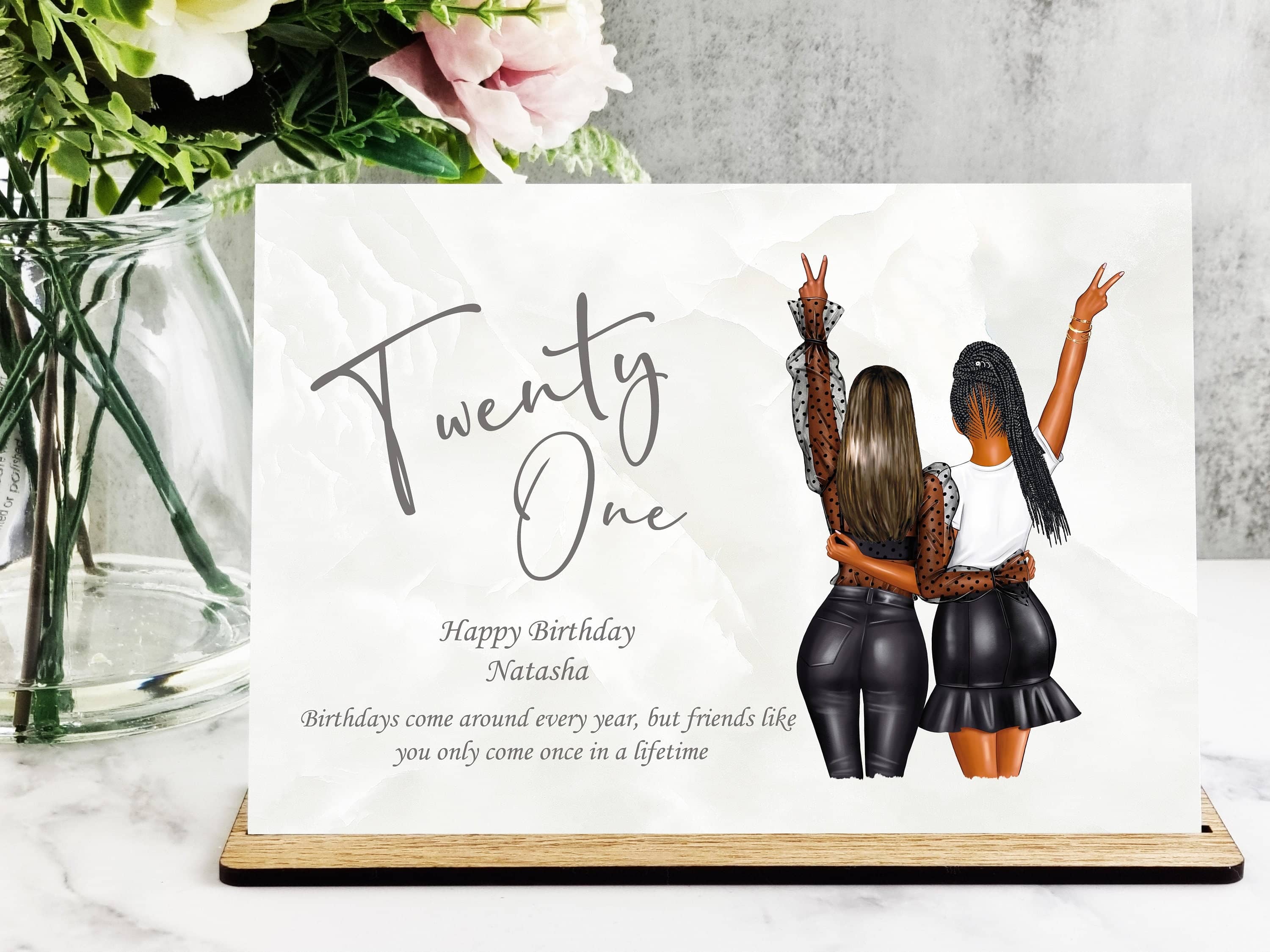 Birthday Best Friend Gift, ANY AGE, Best Friend Print, Friendship Gift, BFF Personalised Gift, Custom Acrylic Plaque with Stand, Custom Gift