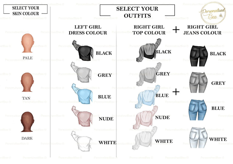 Sister Gifts, Personalised Acrylic Plaque with Stand, Sister Keepsake, Birthday Gift for Sister, Sisters Print, Custom Illustration, BFFs