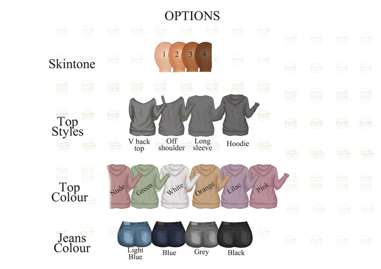 Personalised Mum Birthday Gift, 50th 60th 70th Birthday Gift, Customisable Mum and Daughters Illustration Print Floral Clear Acrylic Plaque