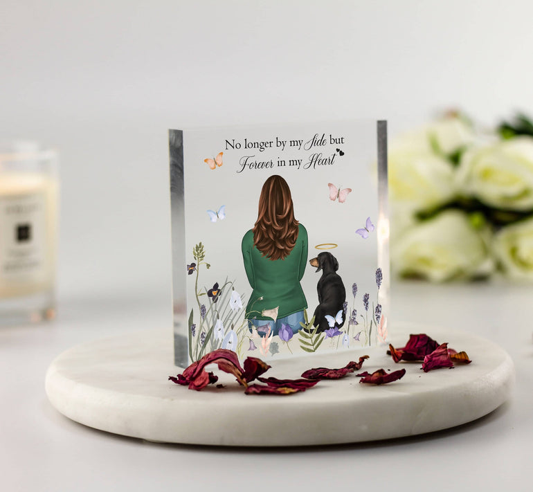Dog Memorial, Dog Owner Gift, Pet Portrait, Pet remembrance gift, Pet Loss Sympathy Present, Dog Best Friend Keepsake Memory, Acrylic Block