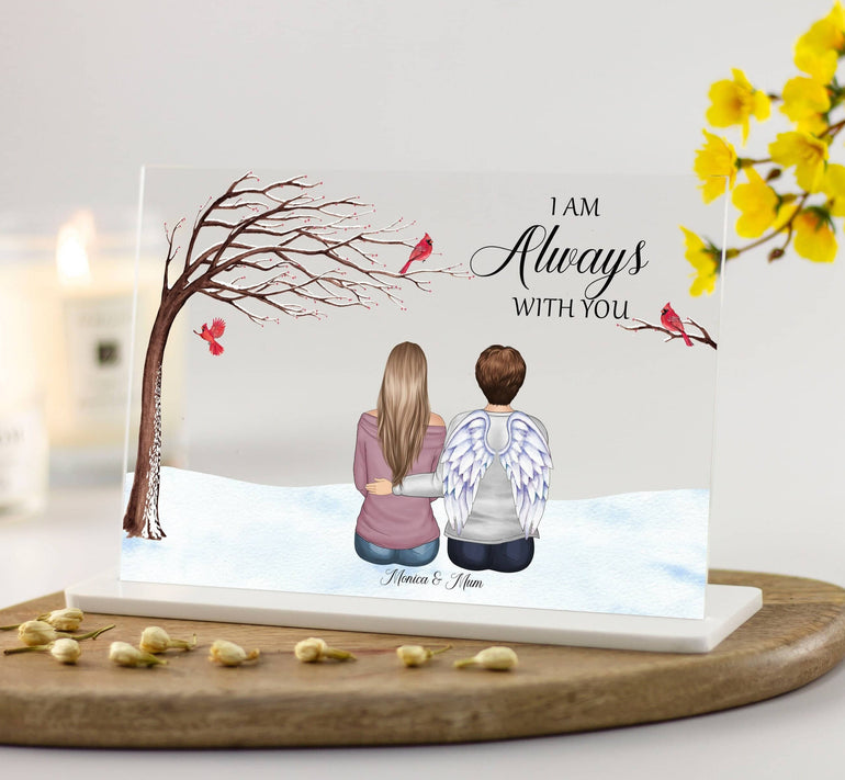 Bereavement Gift, Memorial Gift Custom Portrait, Mother and daughter, In Loving Memory, Father and Daughter/Son, Parent Loss, Acrylic Plaque