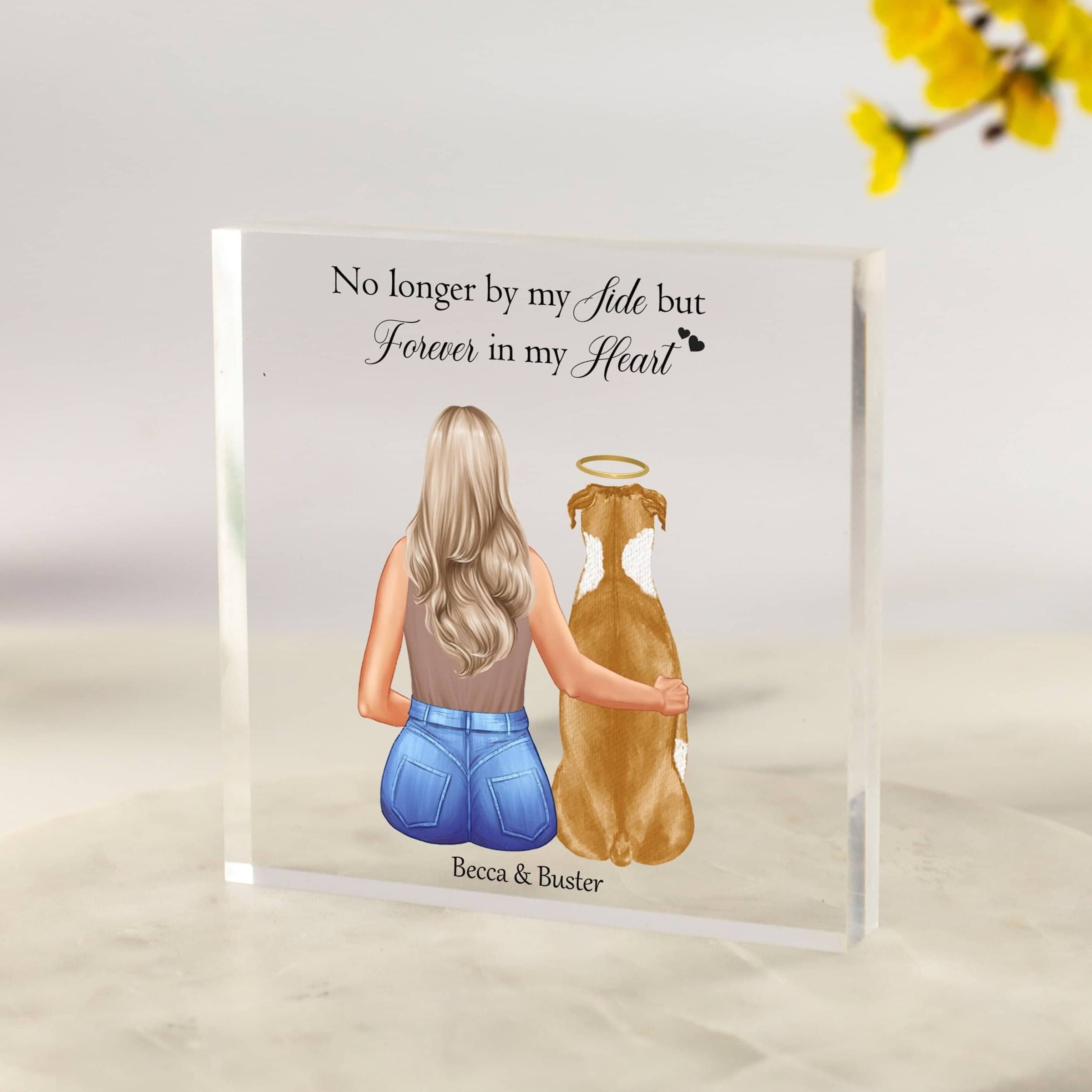 Dog Memorial, Pet Loss, Pet Portrait, Dog loss gift, Dog remembrance gift, Pet Sympathy Gift, Cat Loss Bereavement Dog Death Acrylic Block