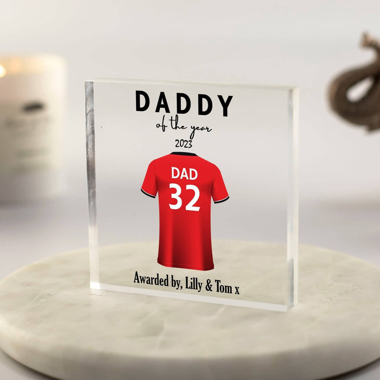 Personalised Football Shirt Print, Father's Day Gift, Daddy Birthday Gift, Best Dad Present, Football Gifts, No.1 Dad, Gifts for Him, Custom