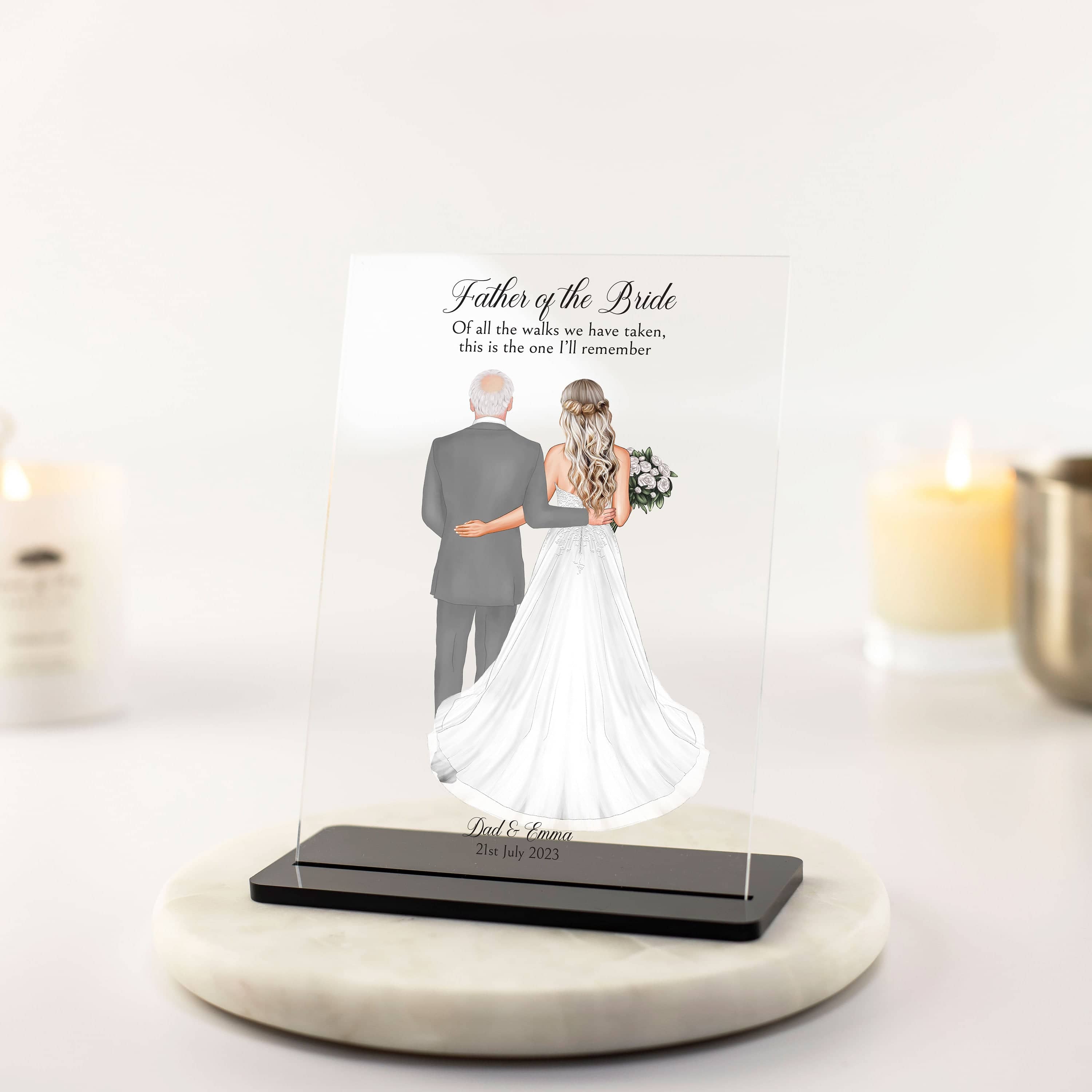 Father of the Bride Gift, Dad of the Bride, Wedding Gift for Dad, Daughter and Dad, Walking down aisle gift, Wedding Gift, Wedding Plaque