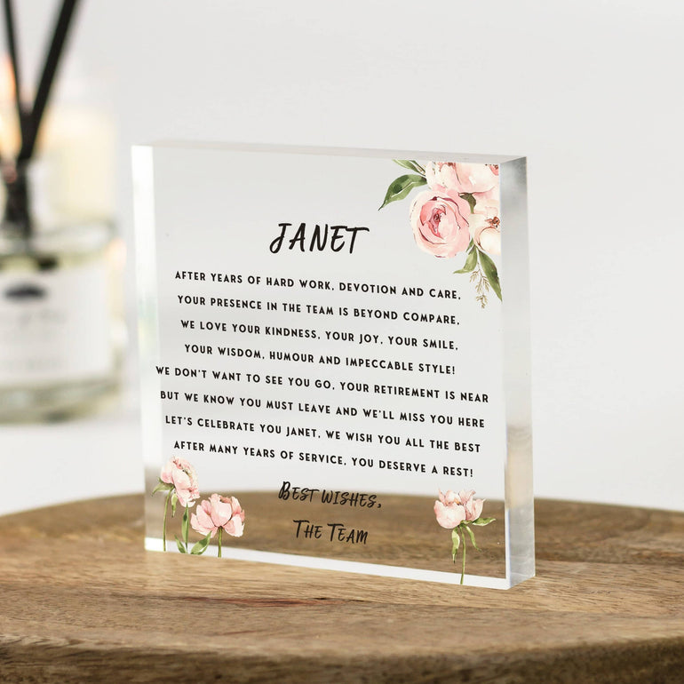 Retirement Gifts for Women, Personalised Work Colleague, Leaving Job Gifts, Goodbye Gift, Coworker Boss leaving, Appreciation Thank you Gift