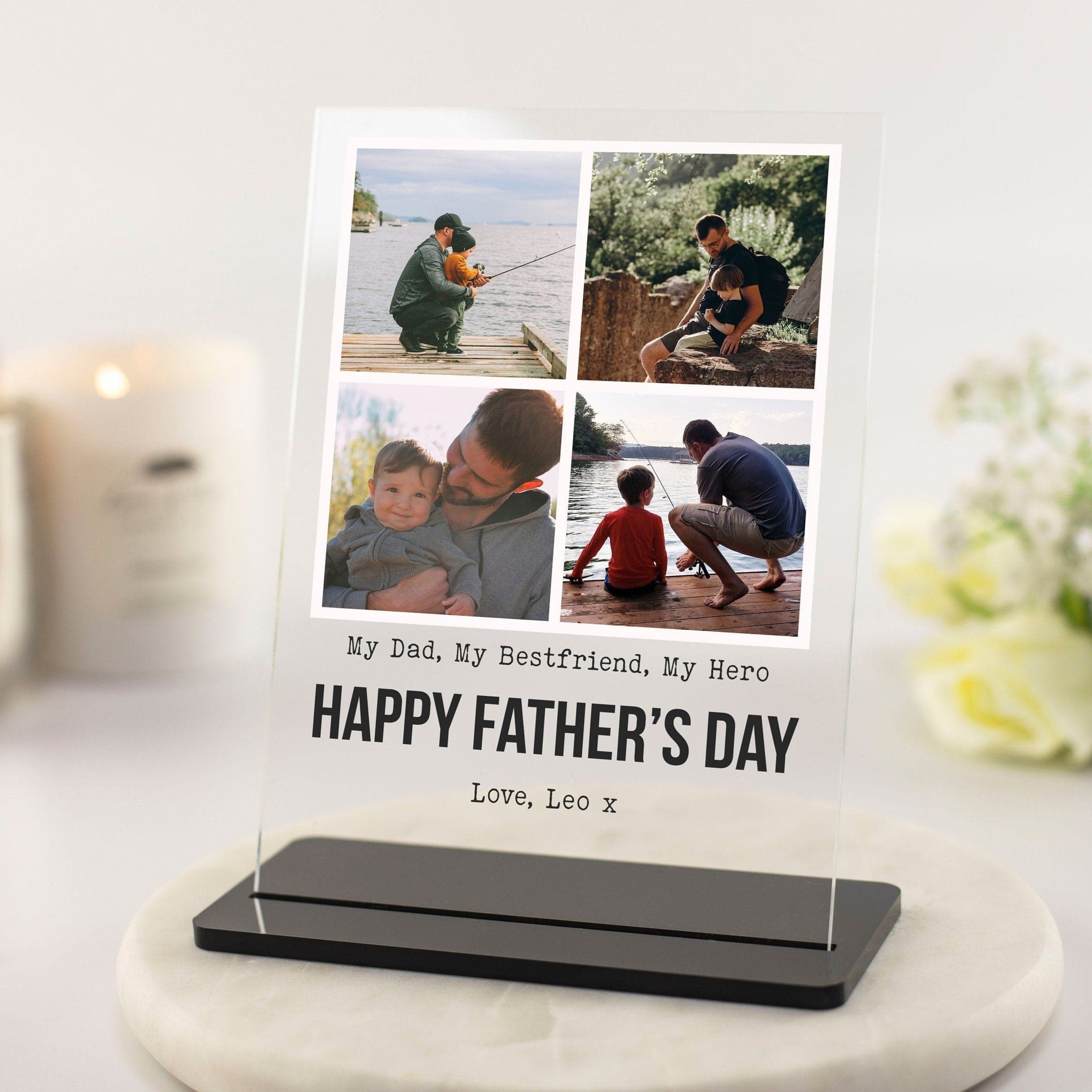 Fathers Day Gifts, Best Gifts for Dad, Personalised Photo Acrylic Plaque Frame, New Dad Gift, Gift from Kids, 1st Fathers Day, For Husband