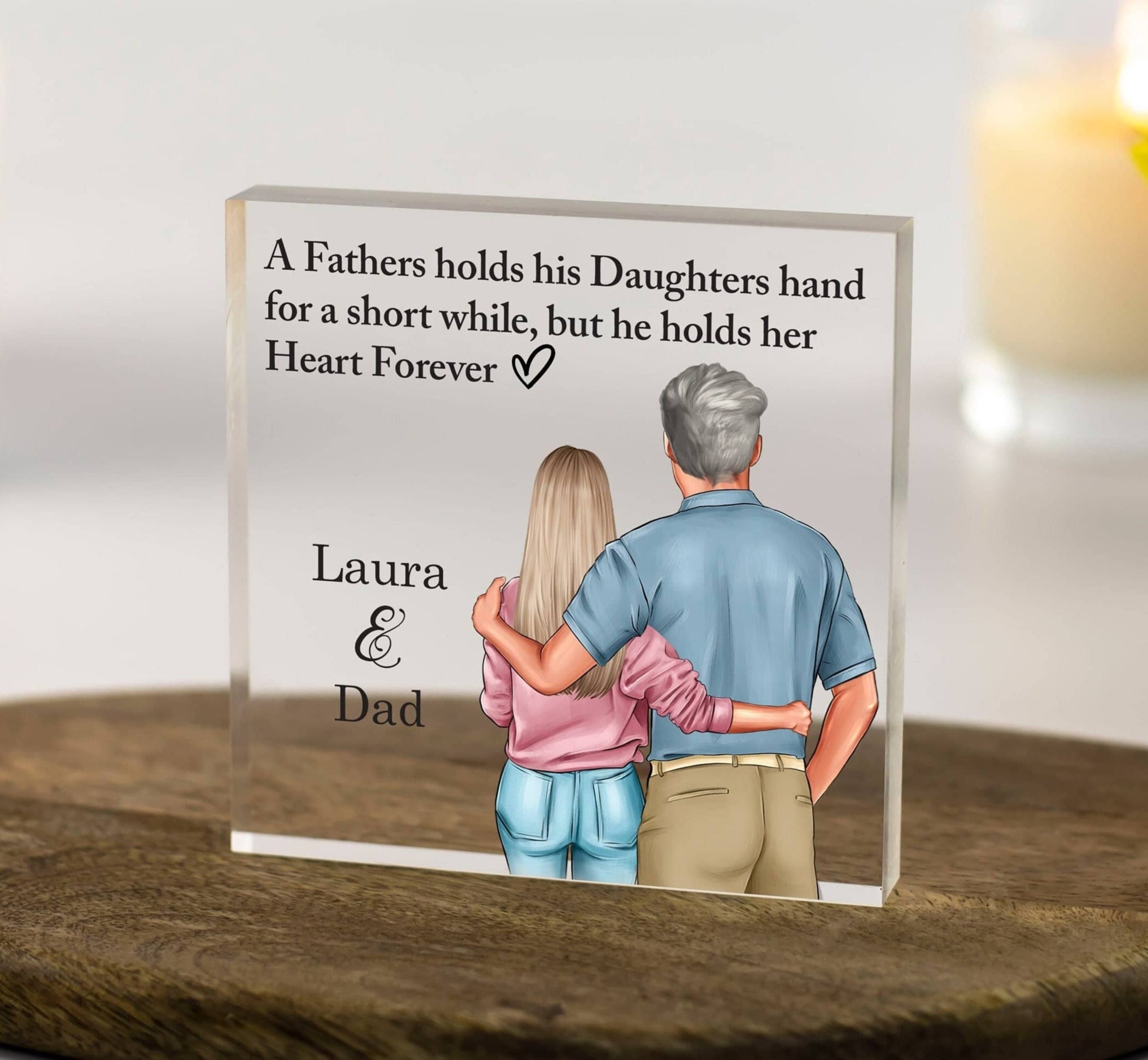 Fathers Day Gifts, Gifts for Him, Personalised Gift, Gifts for Dad, Dad Gifts, Dad Birthday Gift, Stepdad Gift, Father and daughter Acrylic