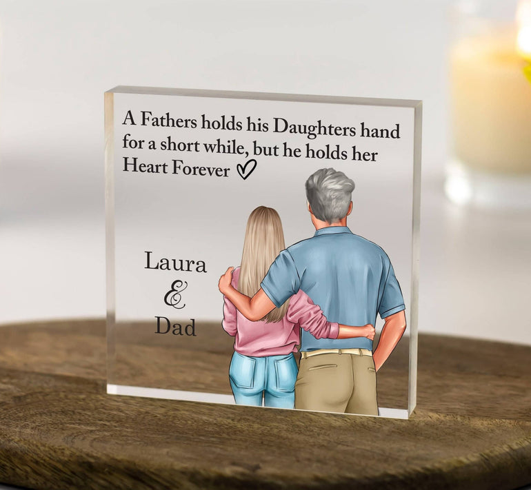 Fathers Day Gifts, Gifts for Him, Personalised Gift, Gifts for Dad, Dad Gifts, Dad Birthday Gift, Stepdad Gift, Father and daughter Acrylic