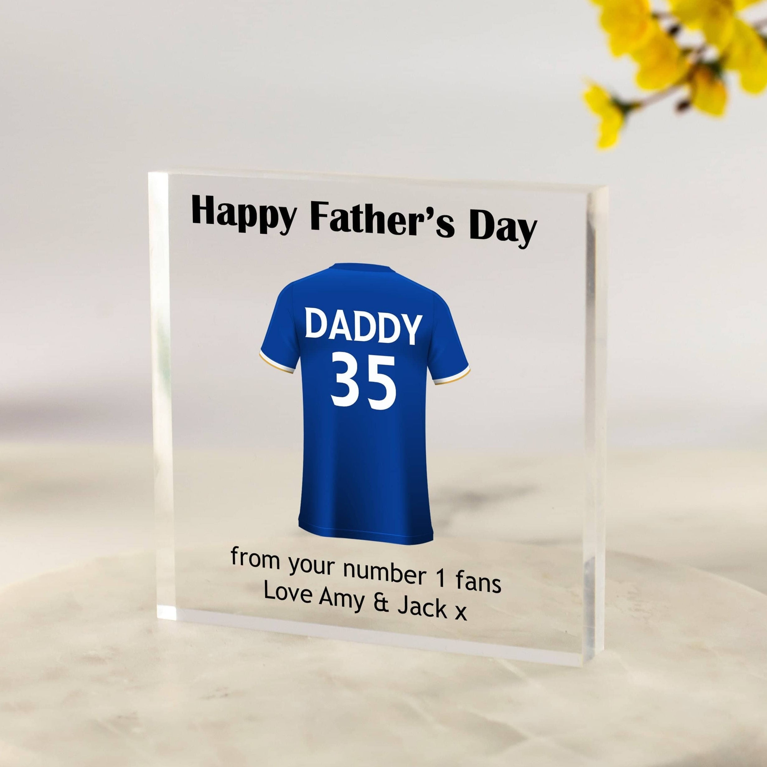 Father's Day Gift, Personalised Football Shirt Print, Daddy Gift, Best Dad Present, Grandad Football Gifts, No.1 Dad, Gifts for Him, Custom