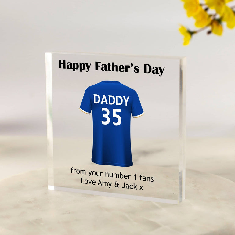 Father's Day Gift, Personalised Football Shirt Print, Daddy Gift, Best Dad Present, Grandad Football Gifts, No.1 Dad, Gifts for Him, Custom