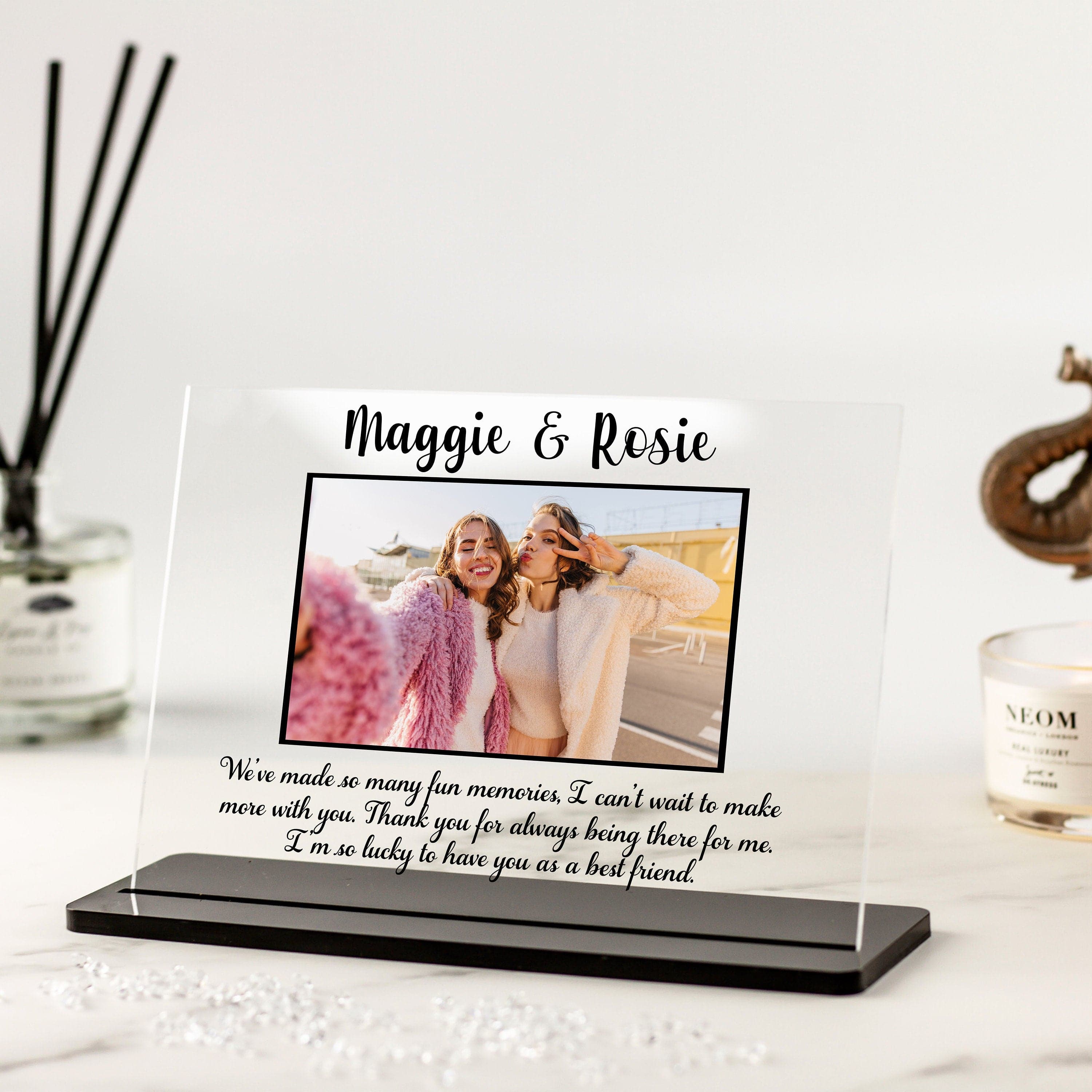 Personalised Photo Print Acrylic Plaque Gift, Best Friends, Thank you Gift, Custom Message, Birthday Gifts for Her, Gifts for Him,Best Gifts