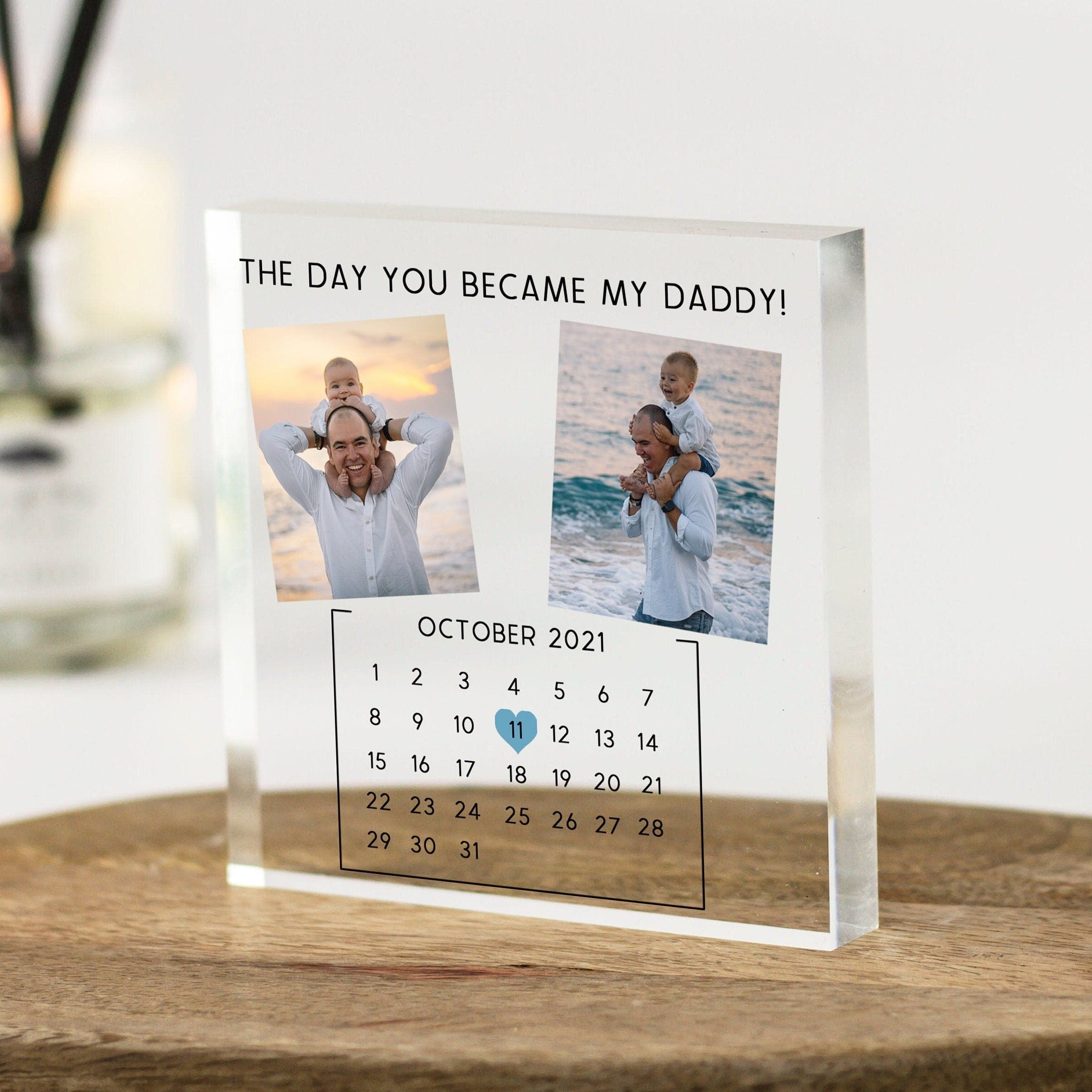 Dad Gifts, Fathers Day Gifts,Personalised Gifts For Dad, Gift from Daughter/Son, First Fathers day, Photo Gift Frame Acrylic Plaque