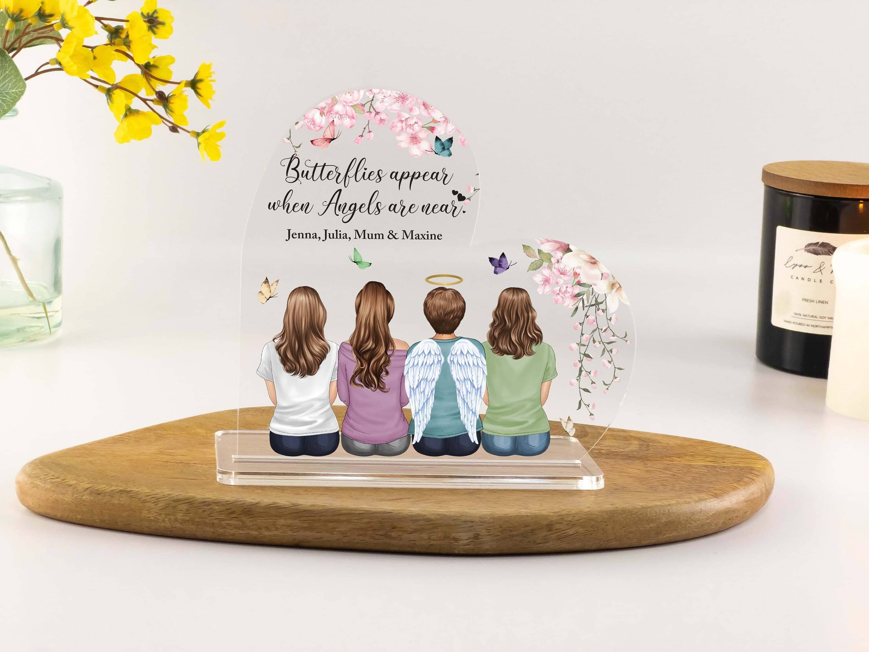thumbnail image 2 of Memorial Gifts For Loss Of Mother Acrylic Heart Bereavement Sympathy Condolence In 2 of 11