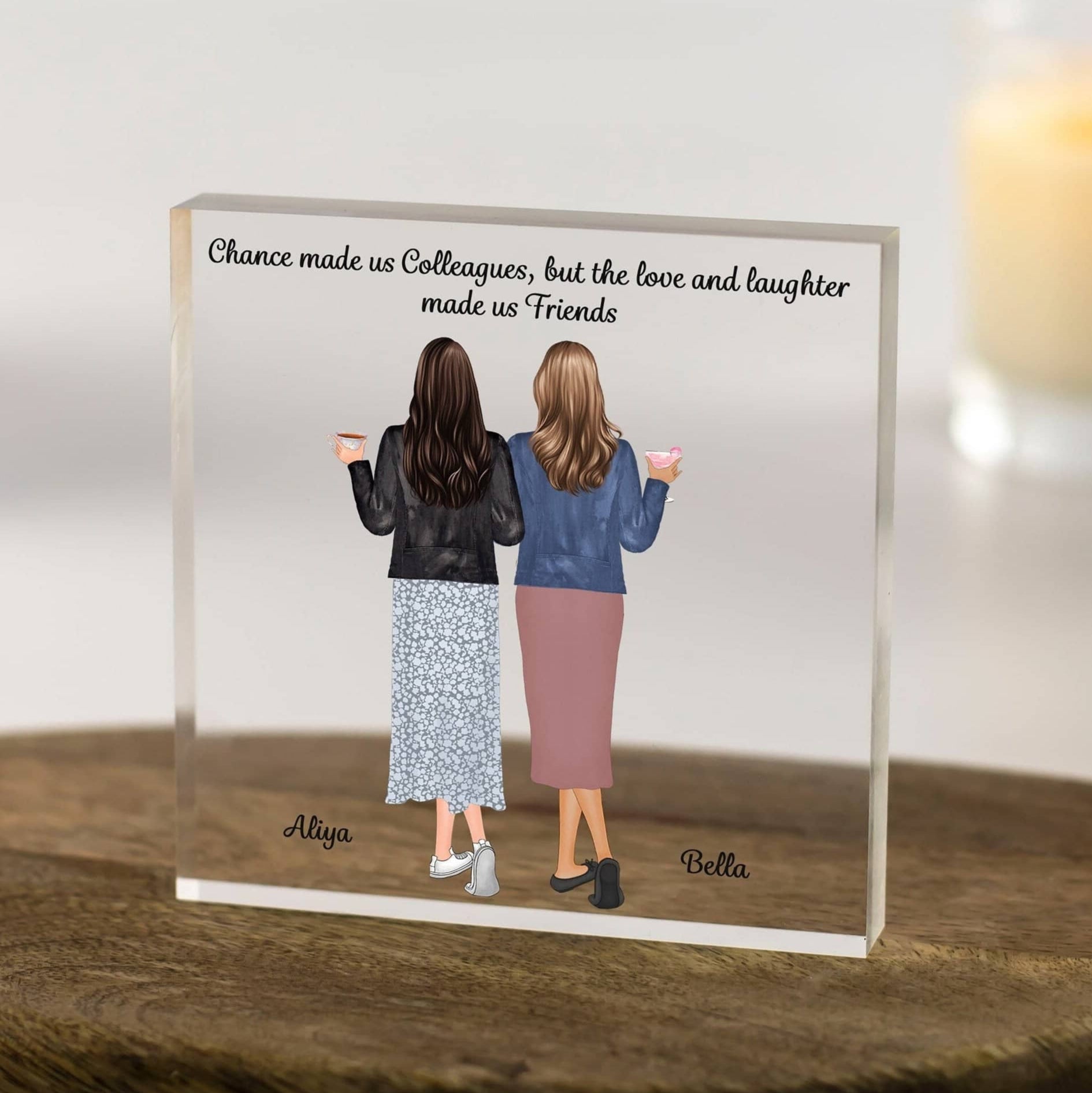 Coworker Gift, Colleague Gift, Work Bestie Gift, Christmas Gift, Leaving Gift, New Job Gift, Work,Birthday Gift Personalised Acrylic Block