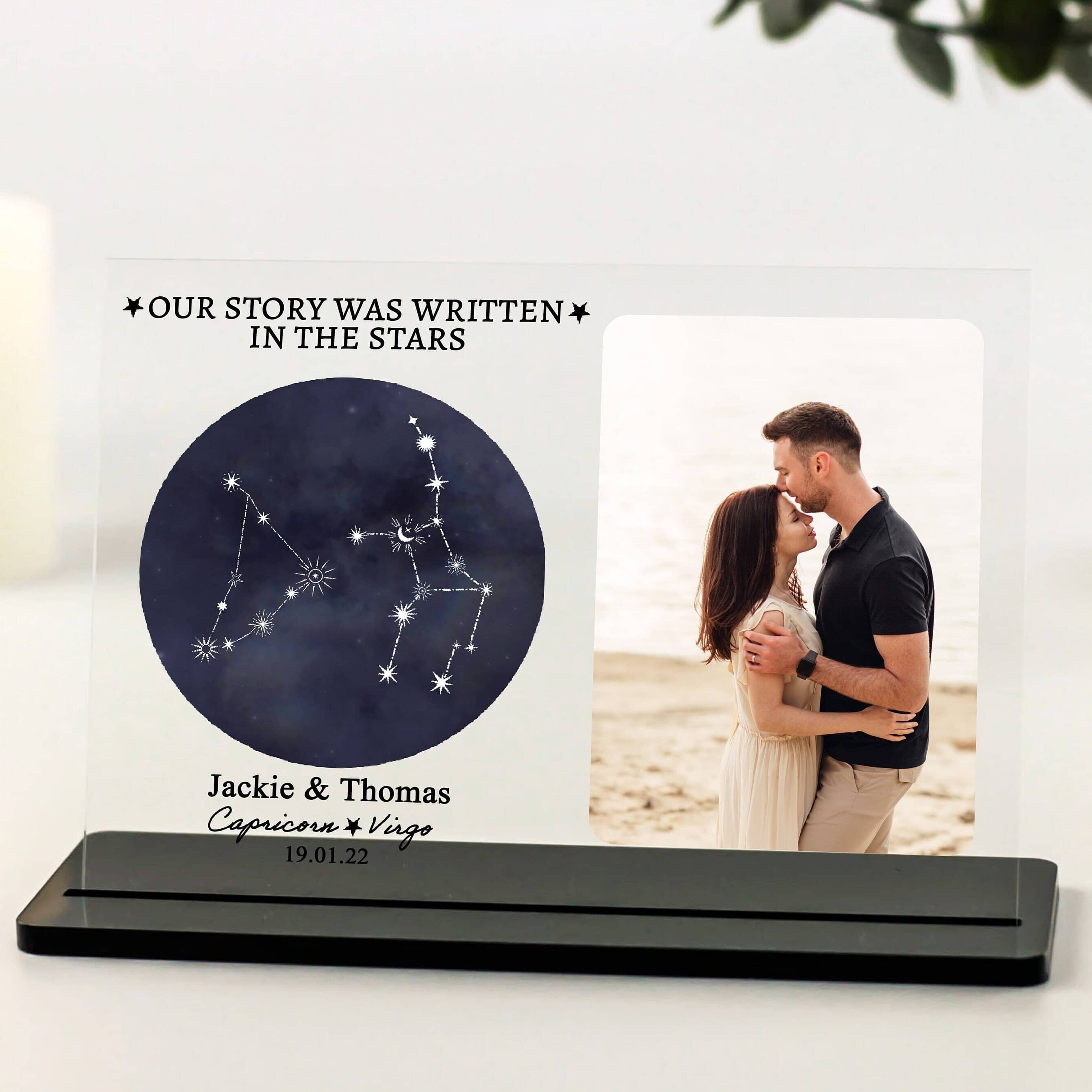 Couple personalised Gifts photo acrylic Zodiac Star Signs It was written in the stars
