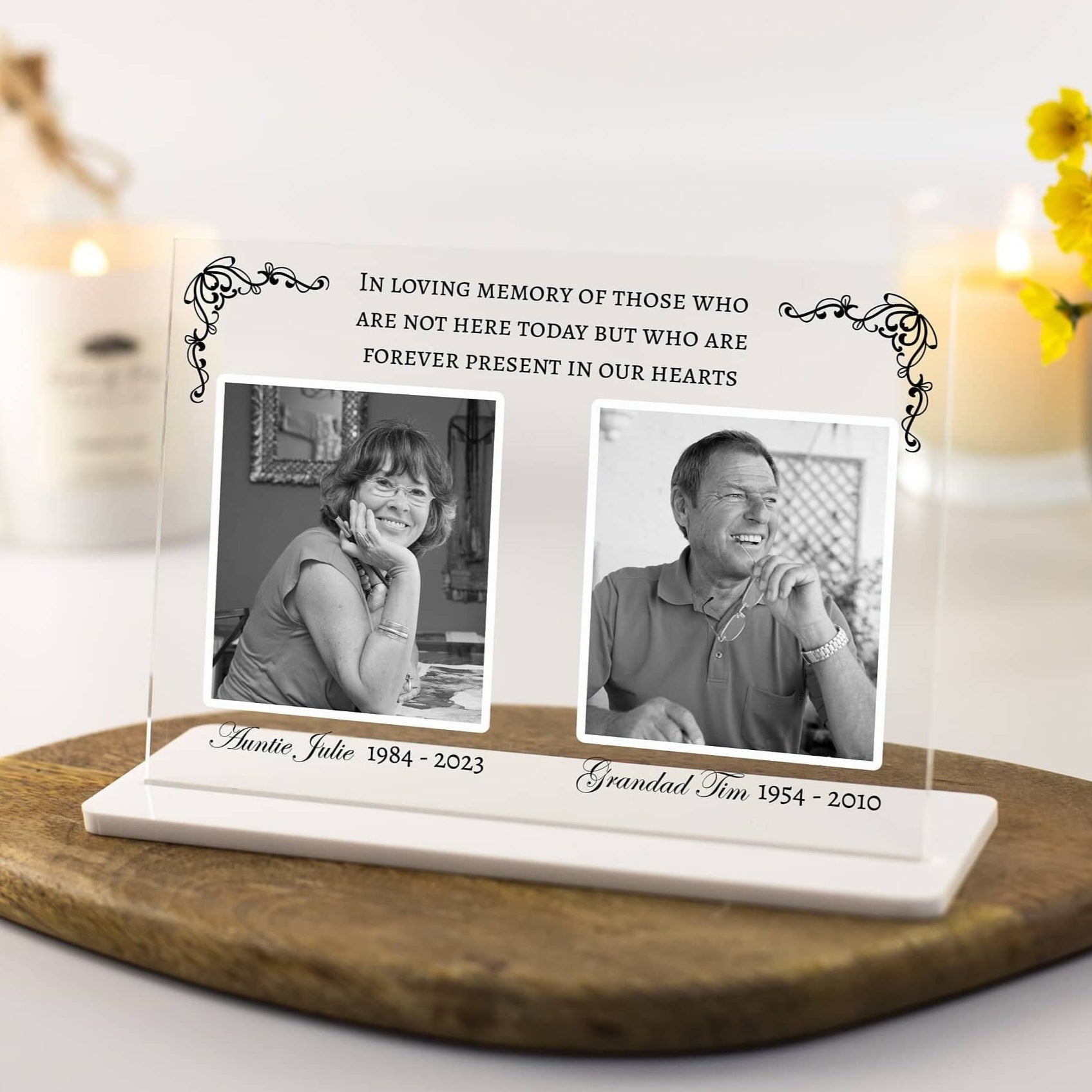 Personalised Memorial Photo Plaque, Memorial Gift, In Loving Memory, In Heaven Dad, Mum, Nan, Grandad Wedding Acrylic Plaque