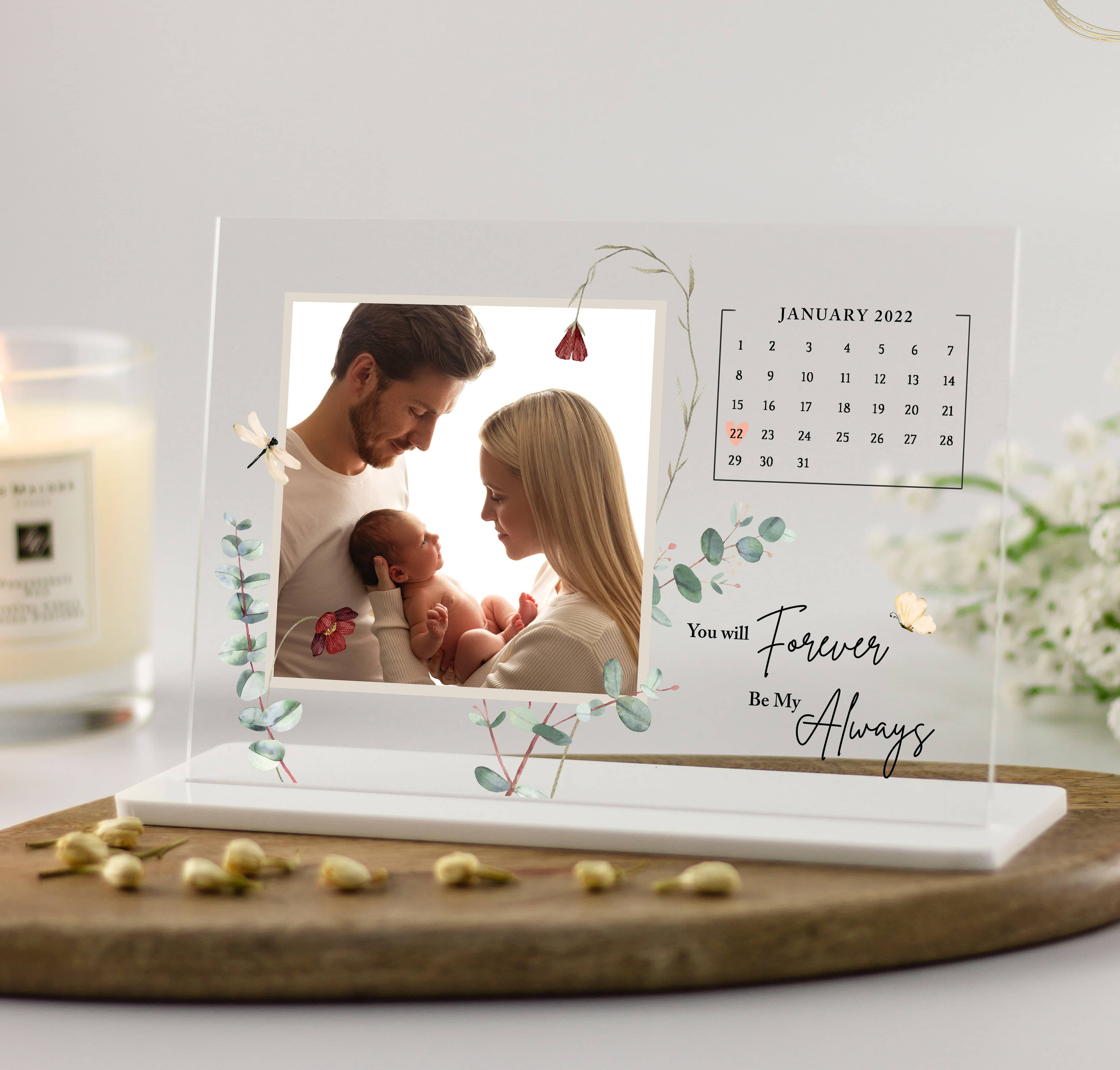 Personalised Wedding Day Calendar Glass Plaque Gift