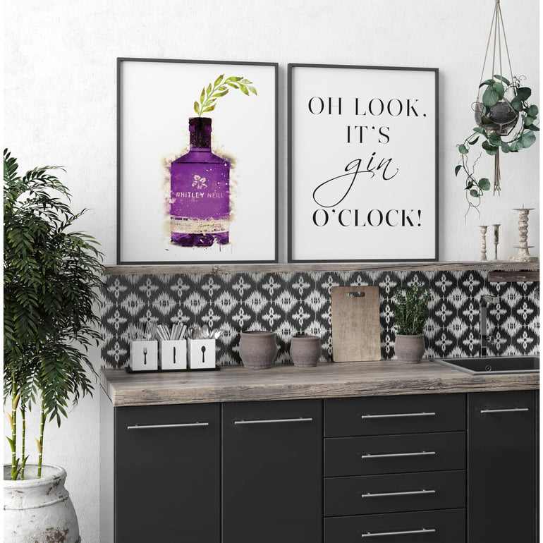 Botanical Whitley Neill Gin Wall Art - Watercolour Print-Papier Art Designs