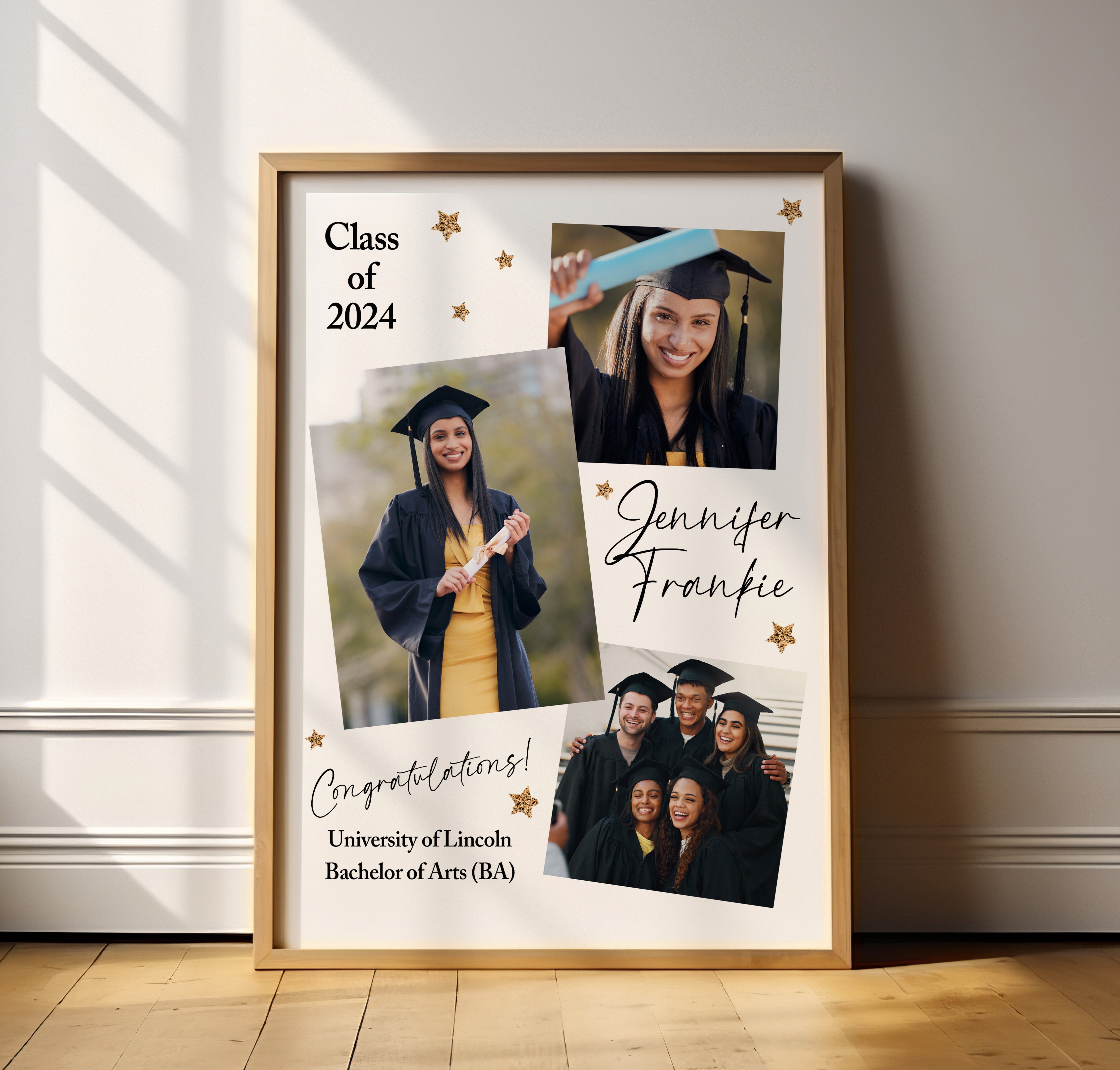 Graduation 3 Photo Gift, Personalised Gift for Her or Him - High Quali ...