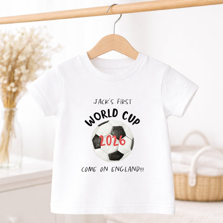 first world cup baby gift personalised football t shirt child